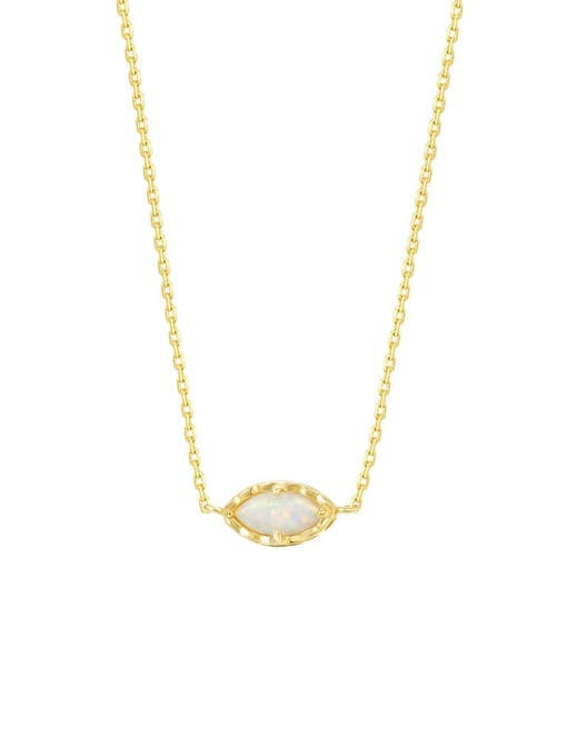 White Opal Geometric Minimalist Necklace-Necklaces-Krush Kandy, Women's Online Fashion Boutique Located in Phoenix, Arizona (Scottsdale Area)