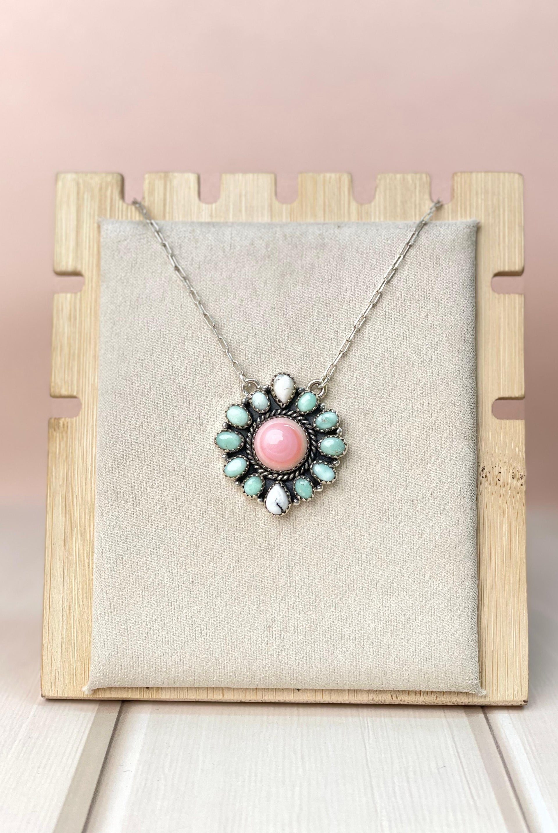 Paloma, Conch & White Buffalo Cluster Necklace-Necklaces-Krush Kandy, Women's Online Fashion Boutique Located in Phoenix, Arizona (Scottsdale Area)