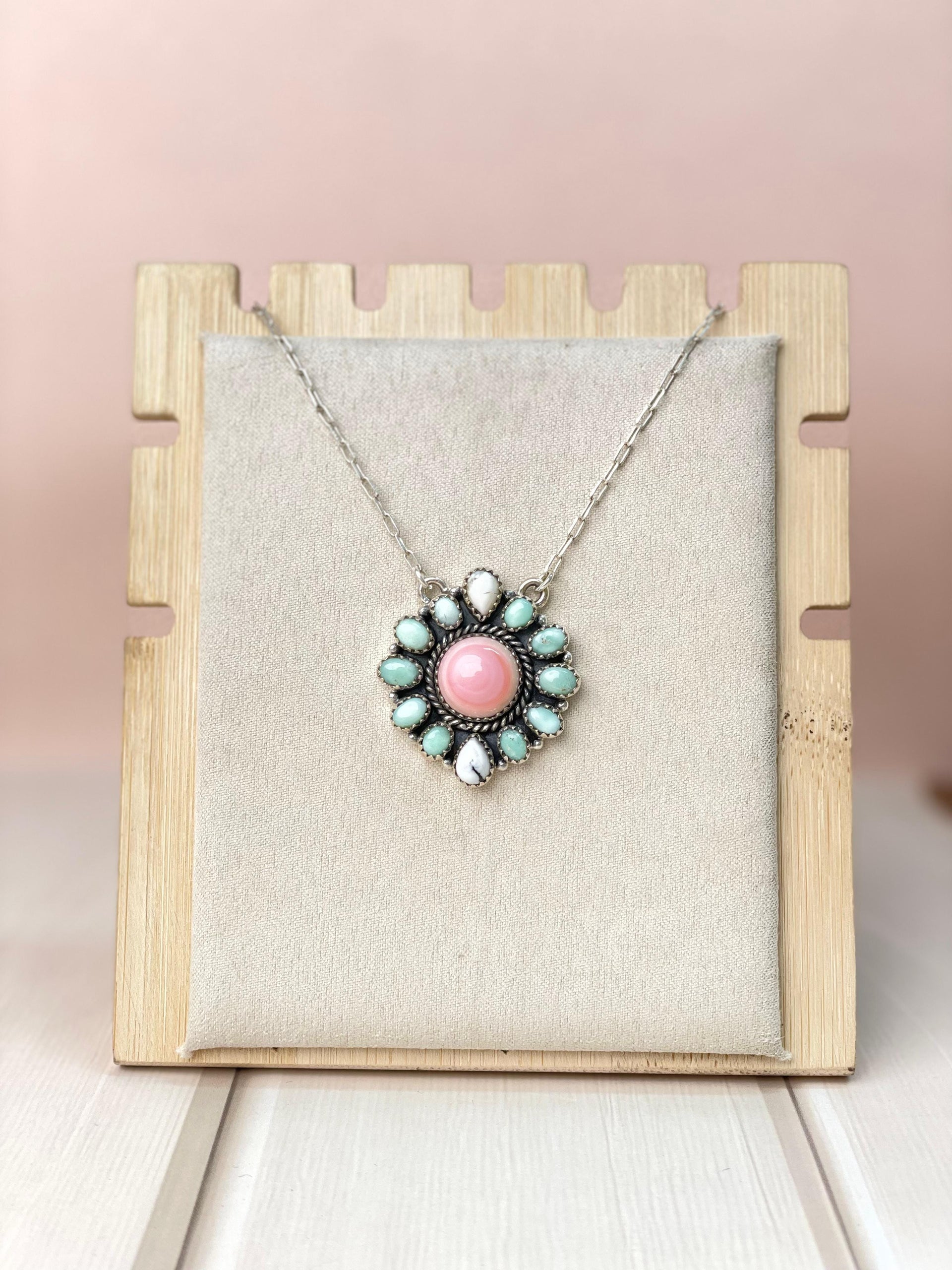 Paloma, Conch & White Buffalo Cluster Necklace-Necklaces-Krush Kandy, Women's Online Fashion Boutique Located in Phoenix, Arizona (Scottsdale Area)