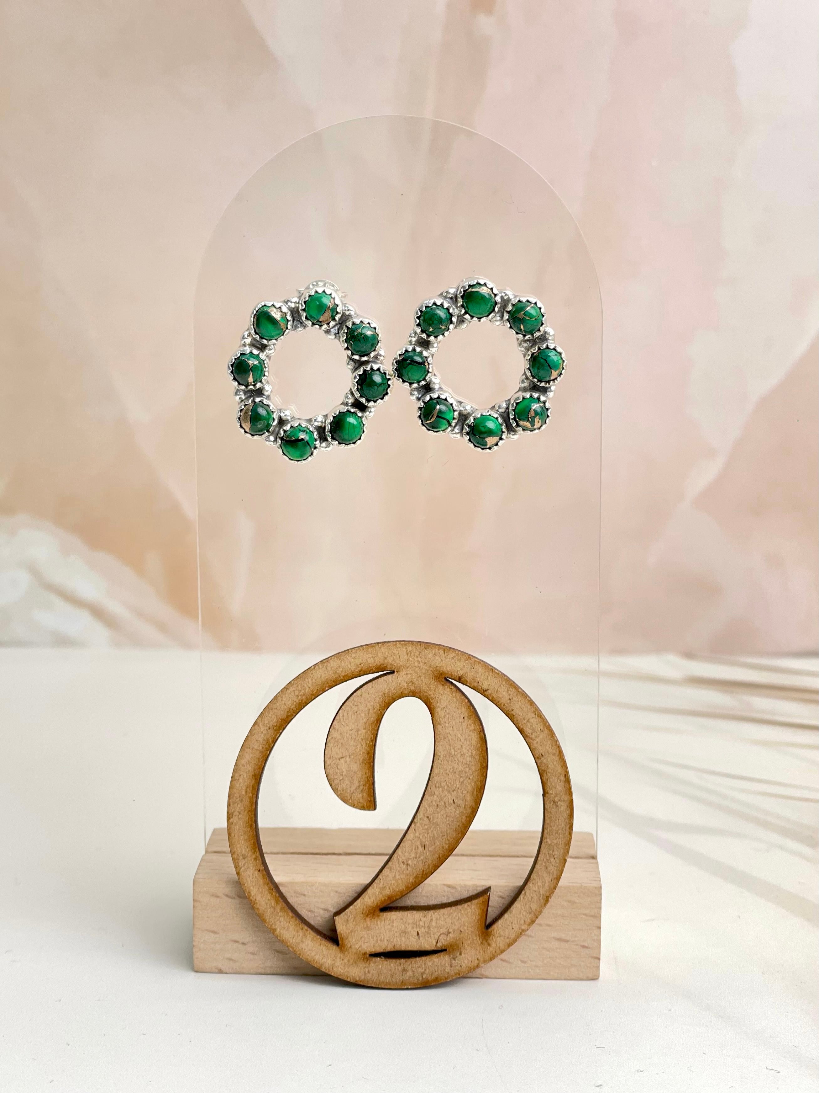 Irish Green Dahlia Studs sno 3-Earrings-Krush Kandy, Women's Online Fashion Boutique Located in Phoenix, Arizona (Scottsdale Area)