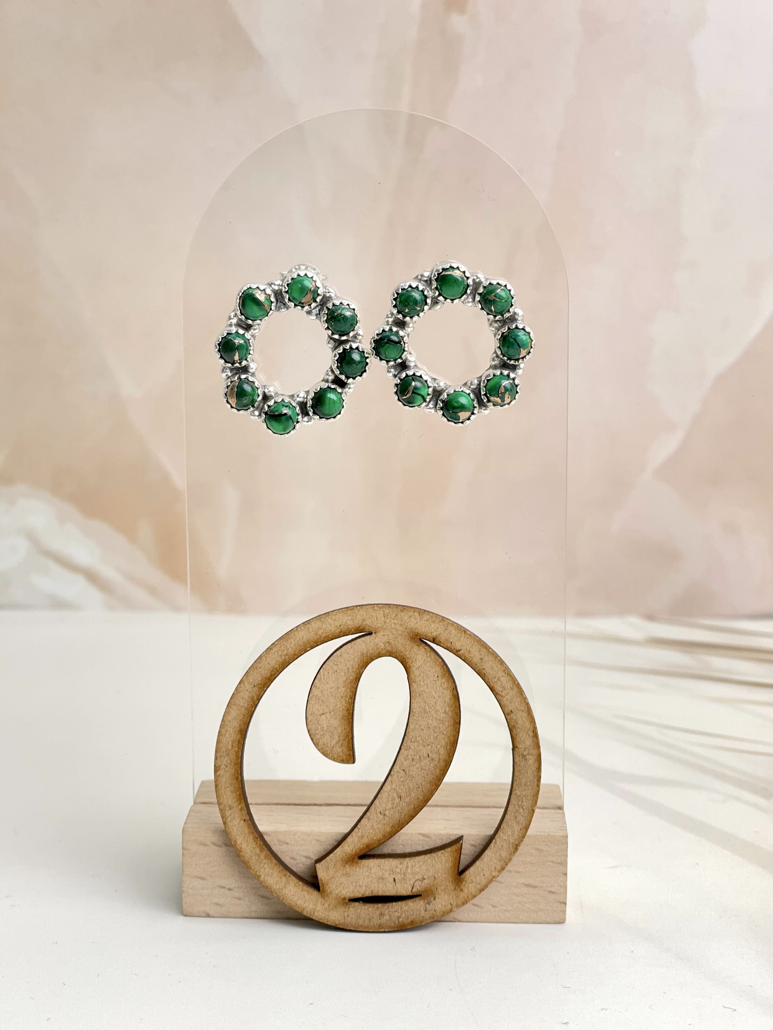 Irish Green Dahlia Studs sno 3-Earrings-Krush Kandy, Women's Online Fashion Boutique Located in Phoenix, Arizona (Scottsdale Area)