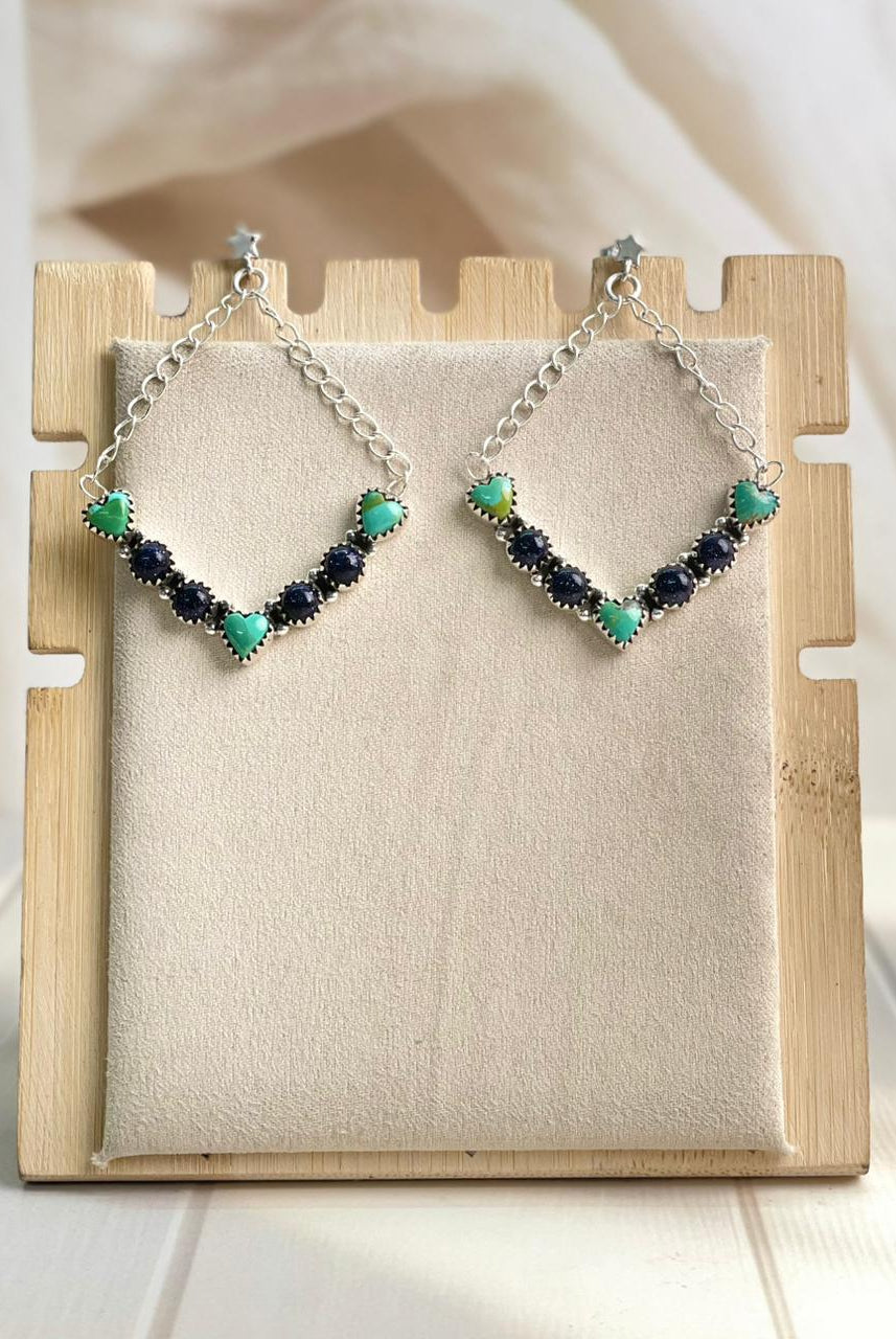 Boho Chain Heart Dangle Earrings-Earrings-Krush Kandy, Women's Online Fashion Boutique Located in Phoenix, Arizona (Scottsdale Area)