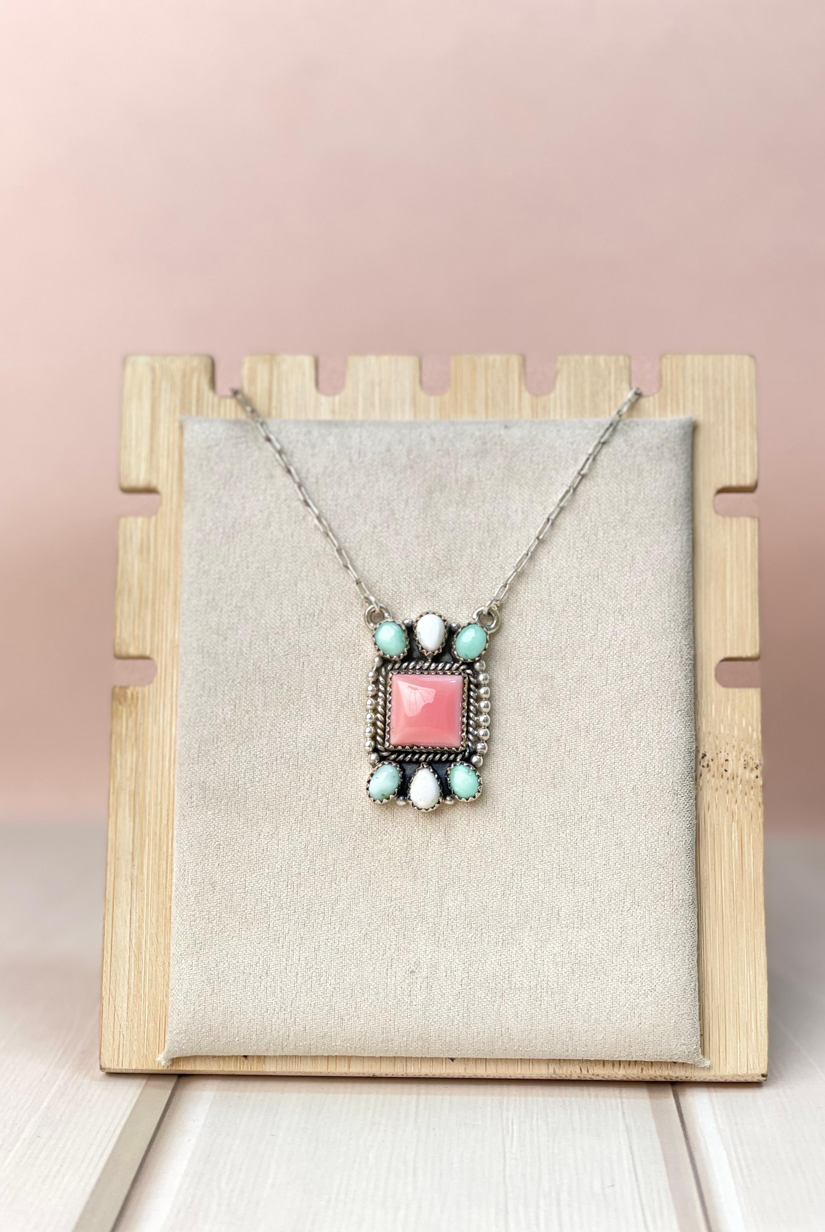 Paloma, Conch & White Buffalo Square Bar Necklace-Necklaces-Krush Kandy, Women's Online Fashion Boutique Located in Phoenix, Arizona (Scottsdale Area)