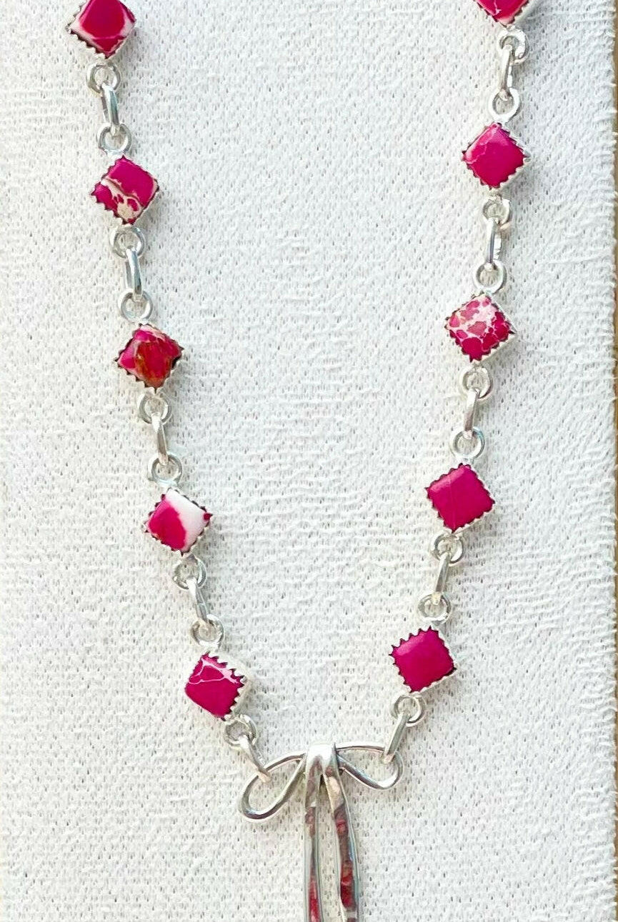 Desert Jasper & Bow Necklace-Necklaces-Krush Kandy, Women's Online Fashion Boutique Located in Phoenix, Arizona (Scottsdale Area)