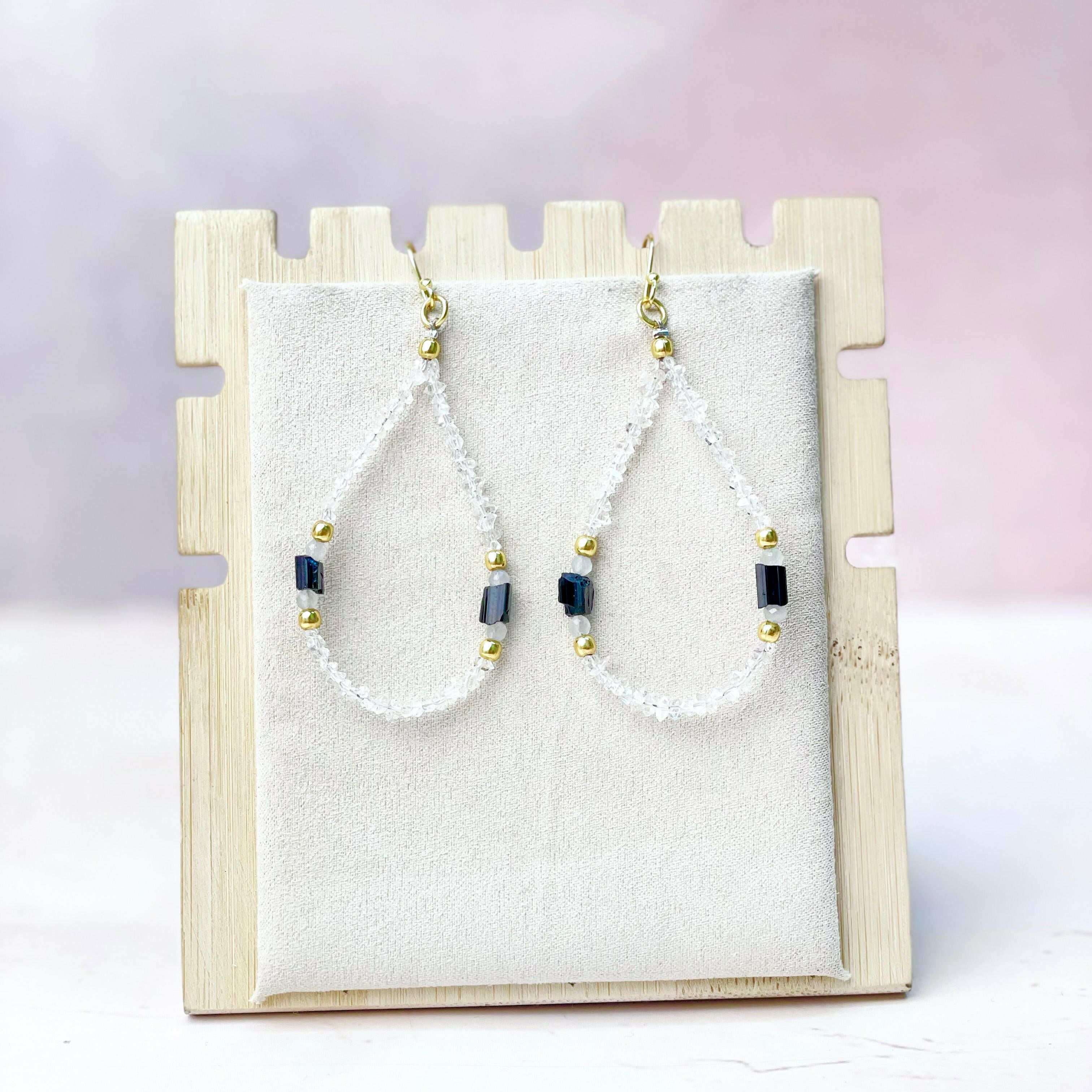 Herkimer Bling Multi Gem Earrings-Earrings-Krush Kandy, Women's Online Fashion Boutique Located in Phoenix, Arizona (Scottsdale Area)