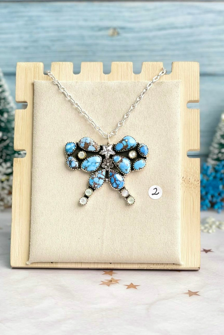 Winter Frost Golden Hills Big Bow Necklace-Necklaces-Krush Kandy, Women's Online Fashion Boutique Located in Phoenix, Arizona (Scottsdale Area)