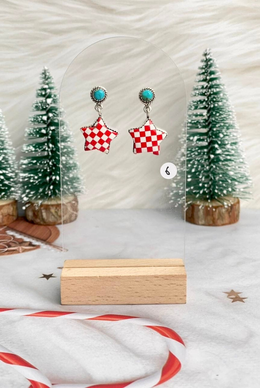 Holly Jolly Red & White Christmas Earrings-Earrings-Krush Kandy, Women's Online Fashion Boutique Located in Phoenix, Arizona (Scottsdale Area)