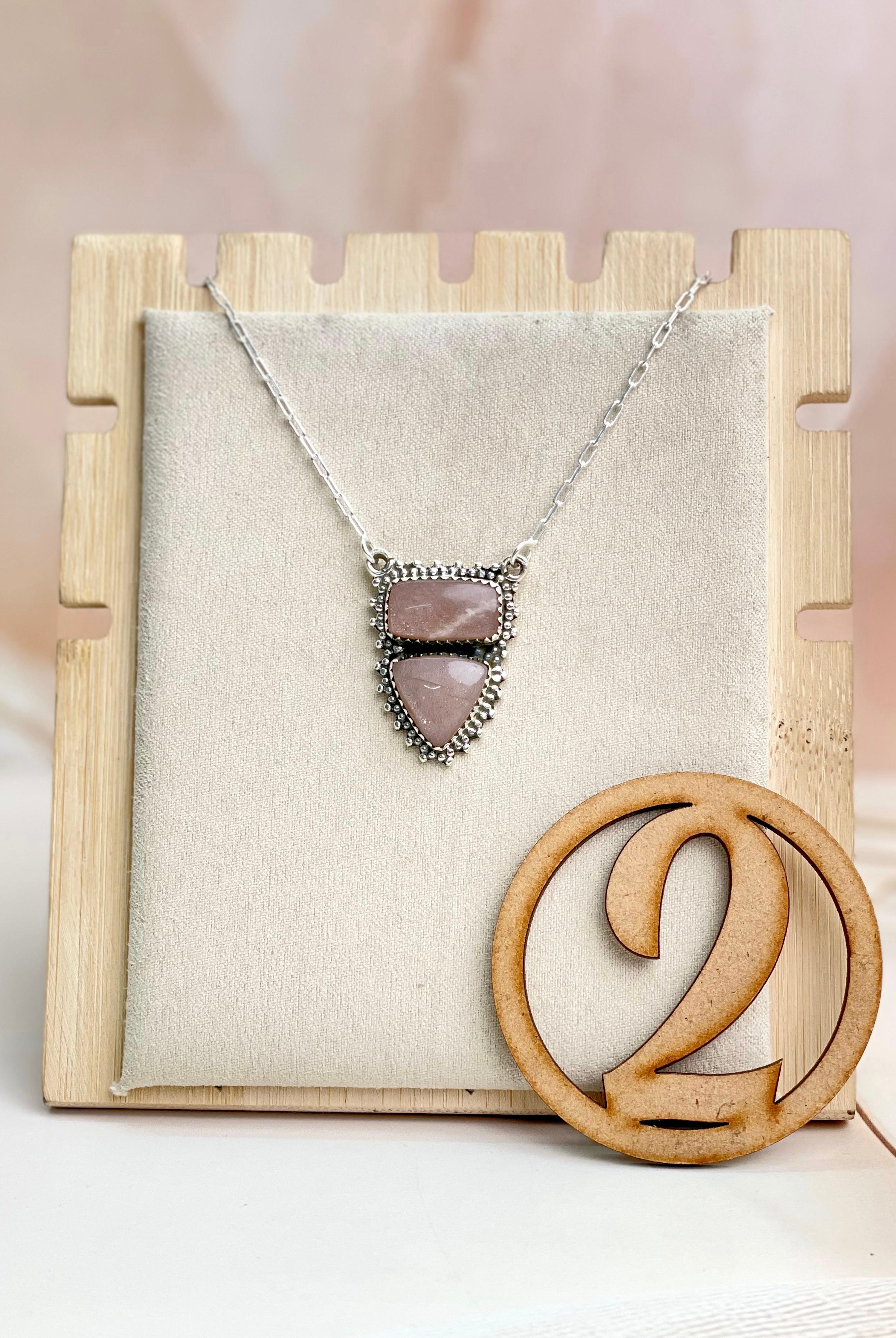 Sunstone 2 stone Necklace sno 33-Necklaces-Krush Kandy, Women's Online Fashion Boutique Located in Phoenix, Arizona (Scottsdale Area)