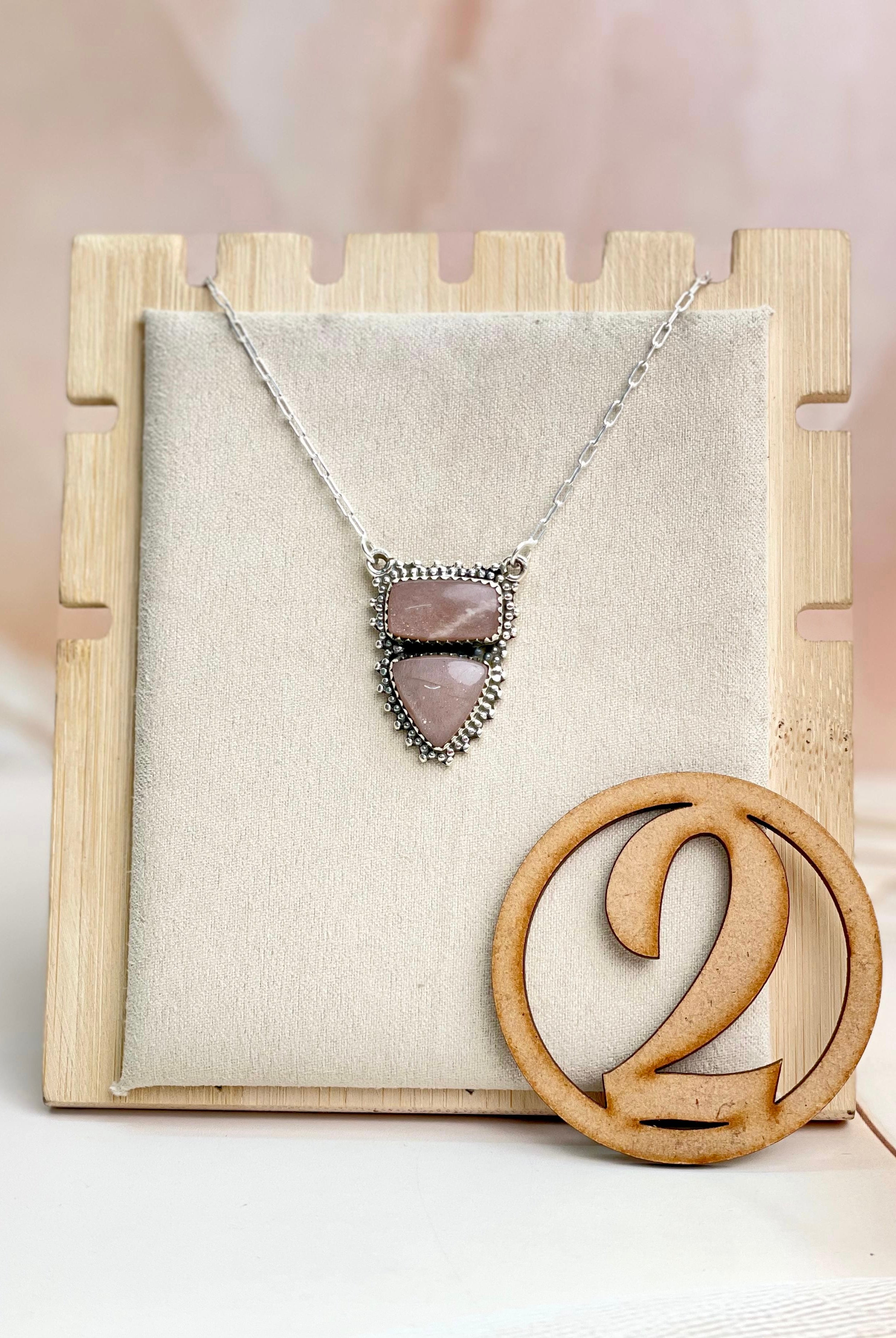 Sunstone 2 stone Necklace sno 33-Necklaces-Krush Kandy, Women's Online Fashion Boutique Located in Phoenix, Arizona (Scottsdale Area)