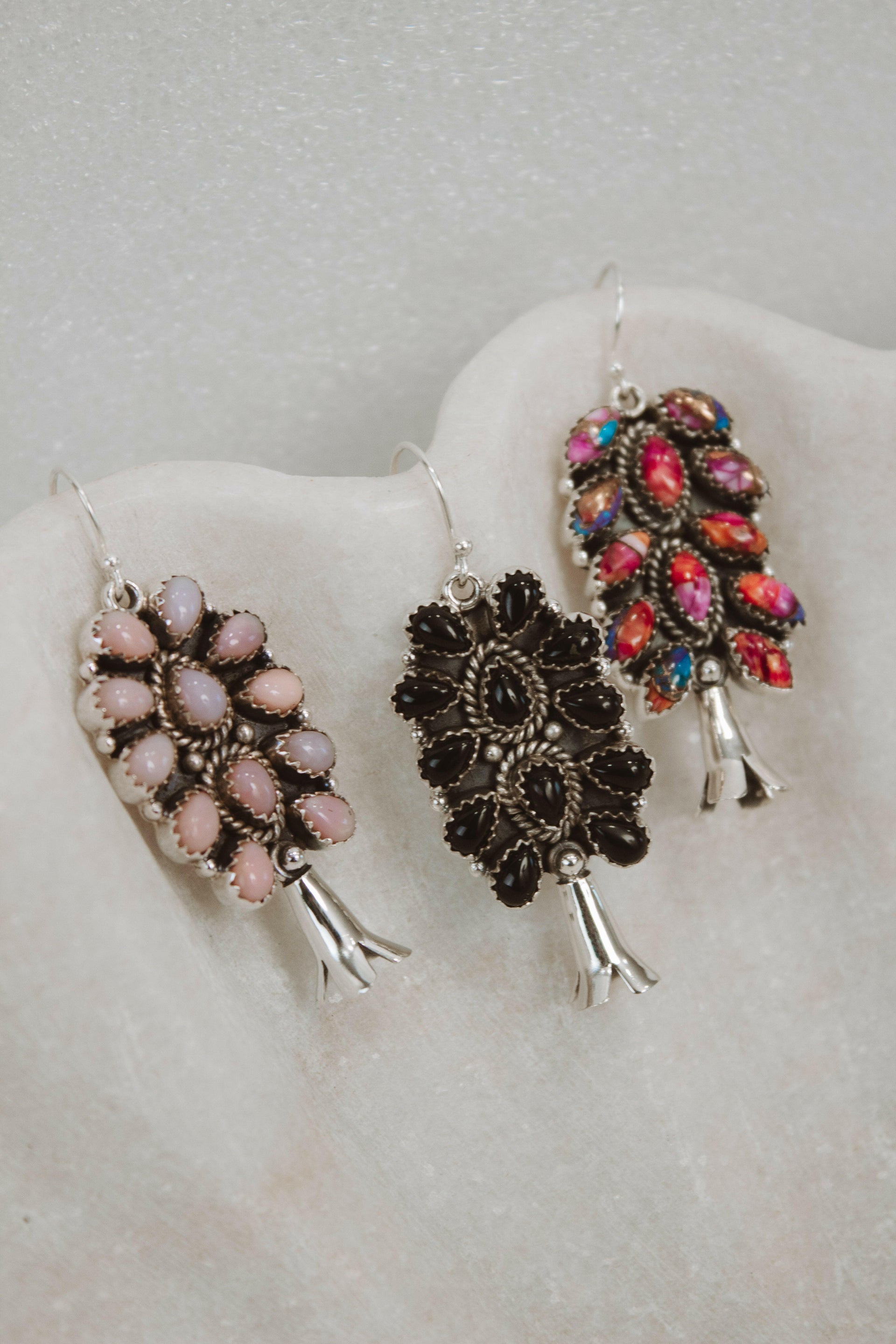 Squash Blossom Stone Cluster Earrings | Krush Exclusive-Drop Earrings-Krush Kandy, Women's Online Fashion Boutique Located in Phoenix, Arizona (Scottsdale Area)