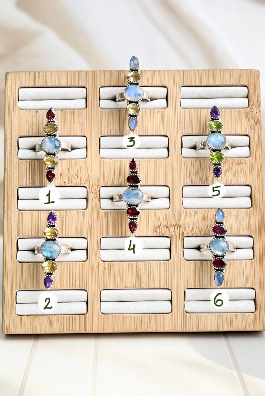 Celestial Spring Moonstone One of a Kind Rings-Rings-Krush Kandy, Women's Online Fashion Boutique Located in Phoenix, Arizona (Scottsdale Area)