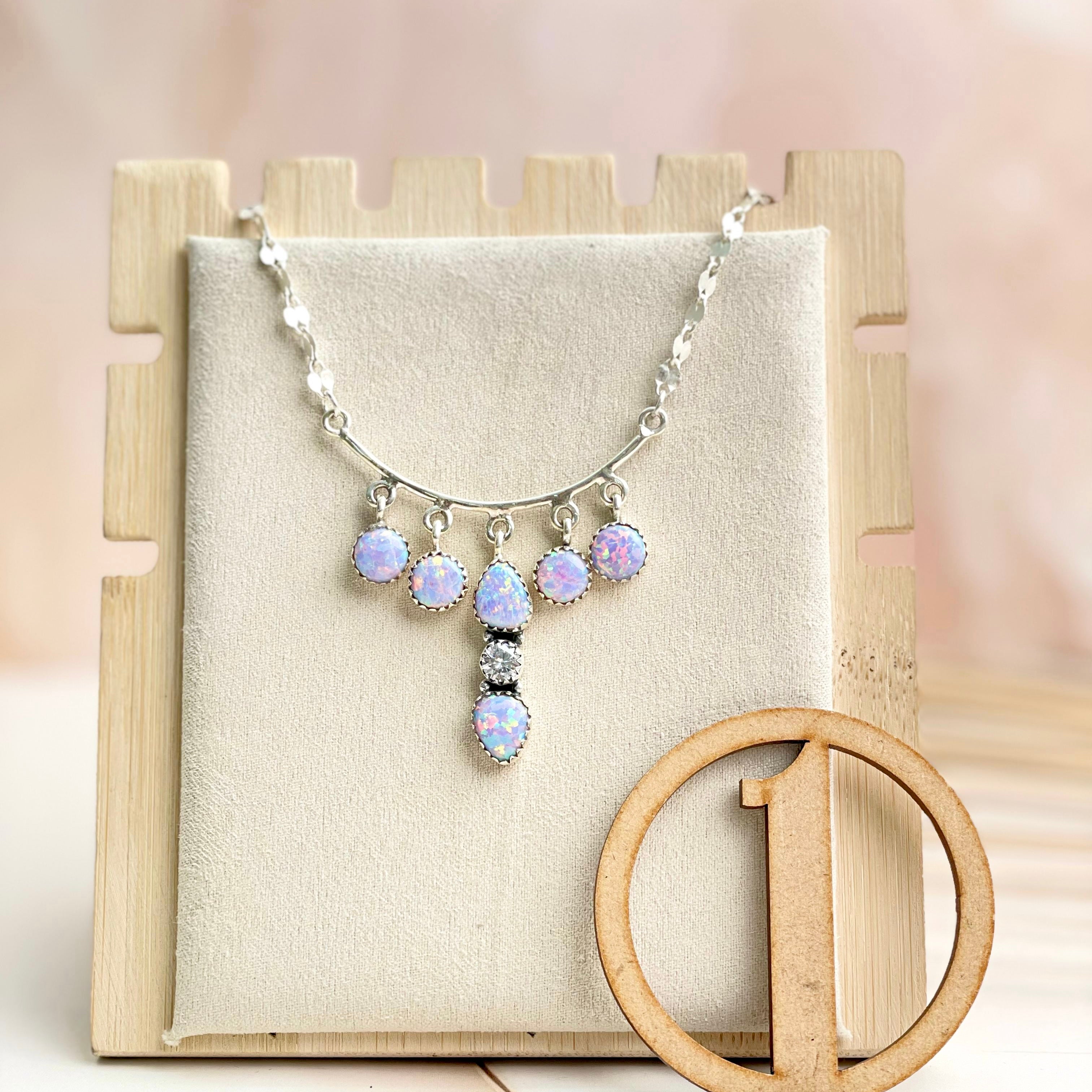 Boho Opal Dangles Necklace Sno 14-Necklaces-Krush Kandy, Women's Online Fashion Boutique Located in Phoenix, Arizona (Scottsdale Area)