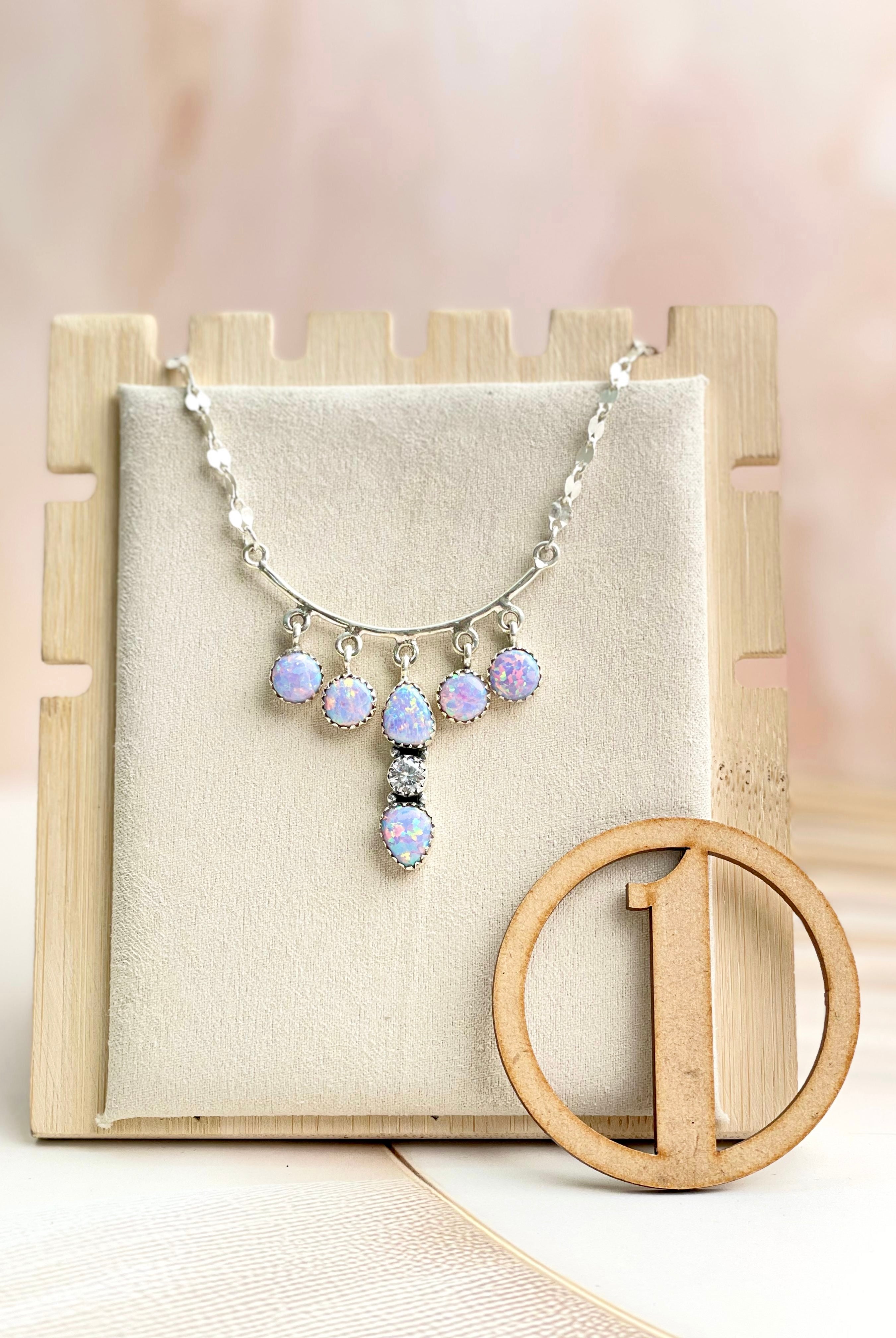 Boho Opal Dangles Necklace Sno 14-Necklaces-Krush Kandy, Women's Online Fashion Boutique Located in Phoenix, Arizona (Scottsdale Area)