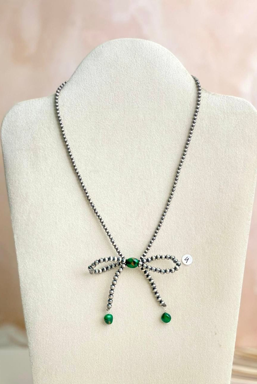 Desert Pearl & Multi Dahlia Bow Necklaces-Necklaces-Krush Kandy, Women's Online Fashion Boutique Located in Phoenix, Arizona (Scottsdale Area)