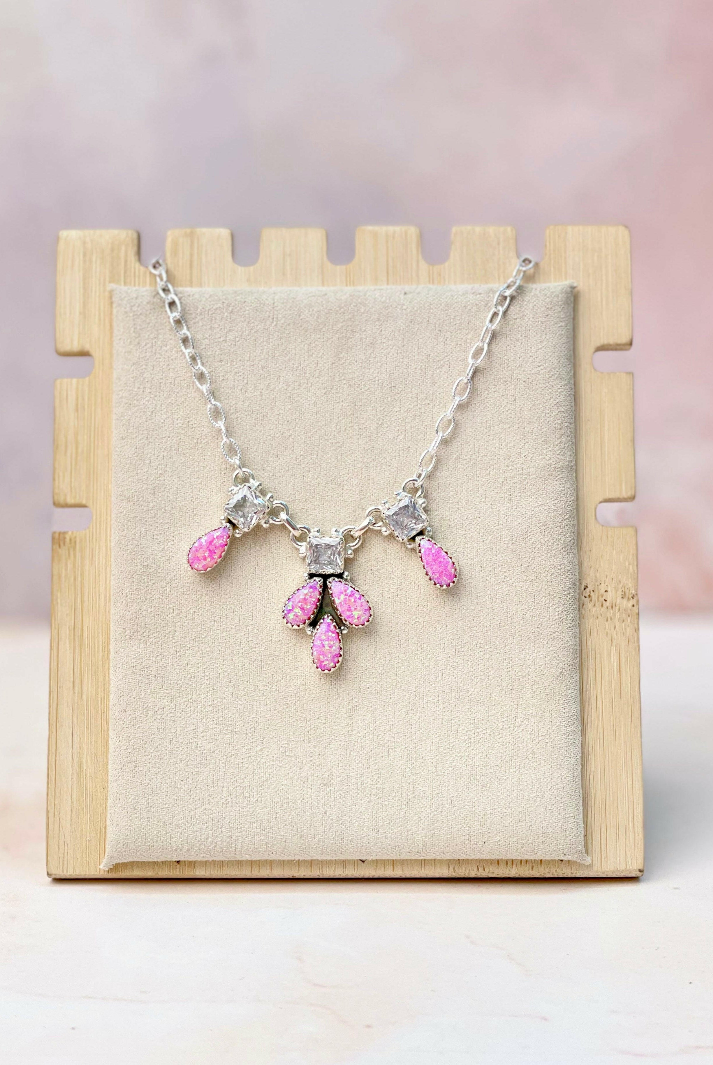 Sierra Opal Petals CZ Necklace-Necklaces-Krush Kandy, Women's Online Fashion Boutique Located in Phoenix, Arizona (Scottsdale Area)