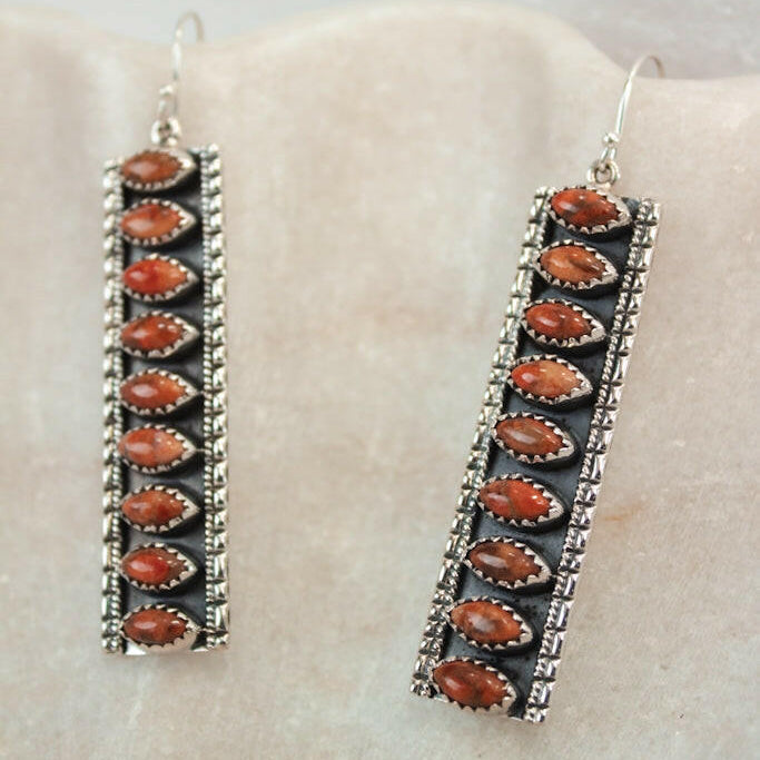 Showstopper Stone Bar Earrings-Drop Earrings-Krush Kandy, Women's Online Fashion Boutique Located in Phoenix, Arizona (Scottsdale Area)