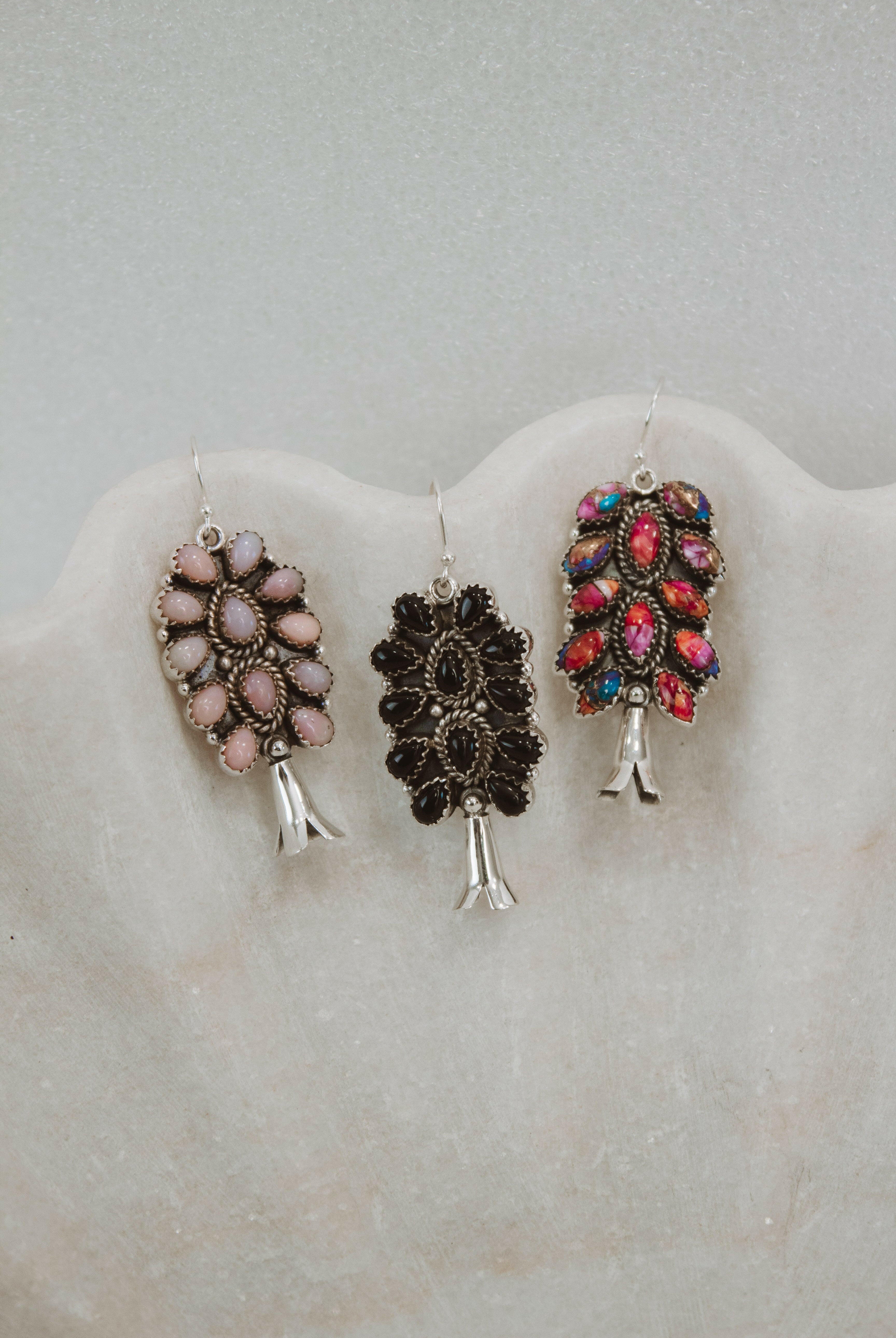 Squash Blossom Stone Cluster Earrings | Krush Exclusive-Drop Earrings-Krush Kandy, Women's Online Fashion Boutique Located in Phoenix, Arizona (Scottsdale Area)