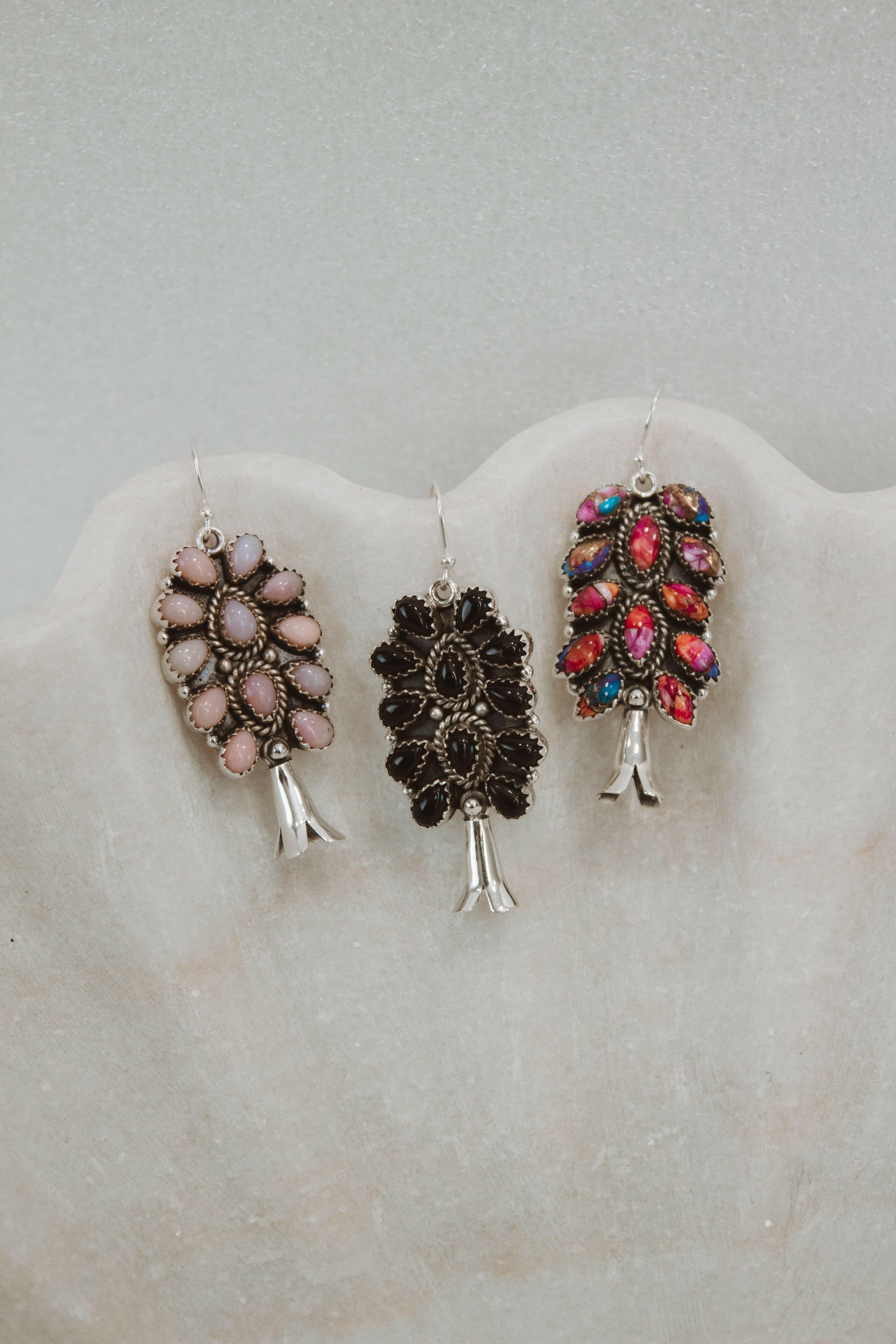 Squash Blossom Stone Cluster Earrings | Krush Exclusive-Drop Earrings-Krush Kandy, Women's Online Fashion Boutique Located in Phoenix, Arizona (Scottsdale Area)