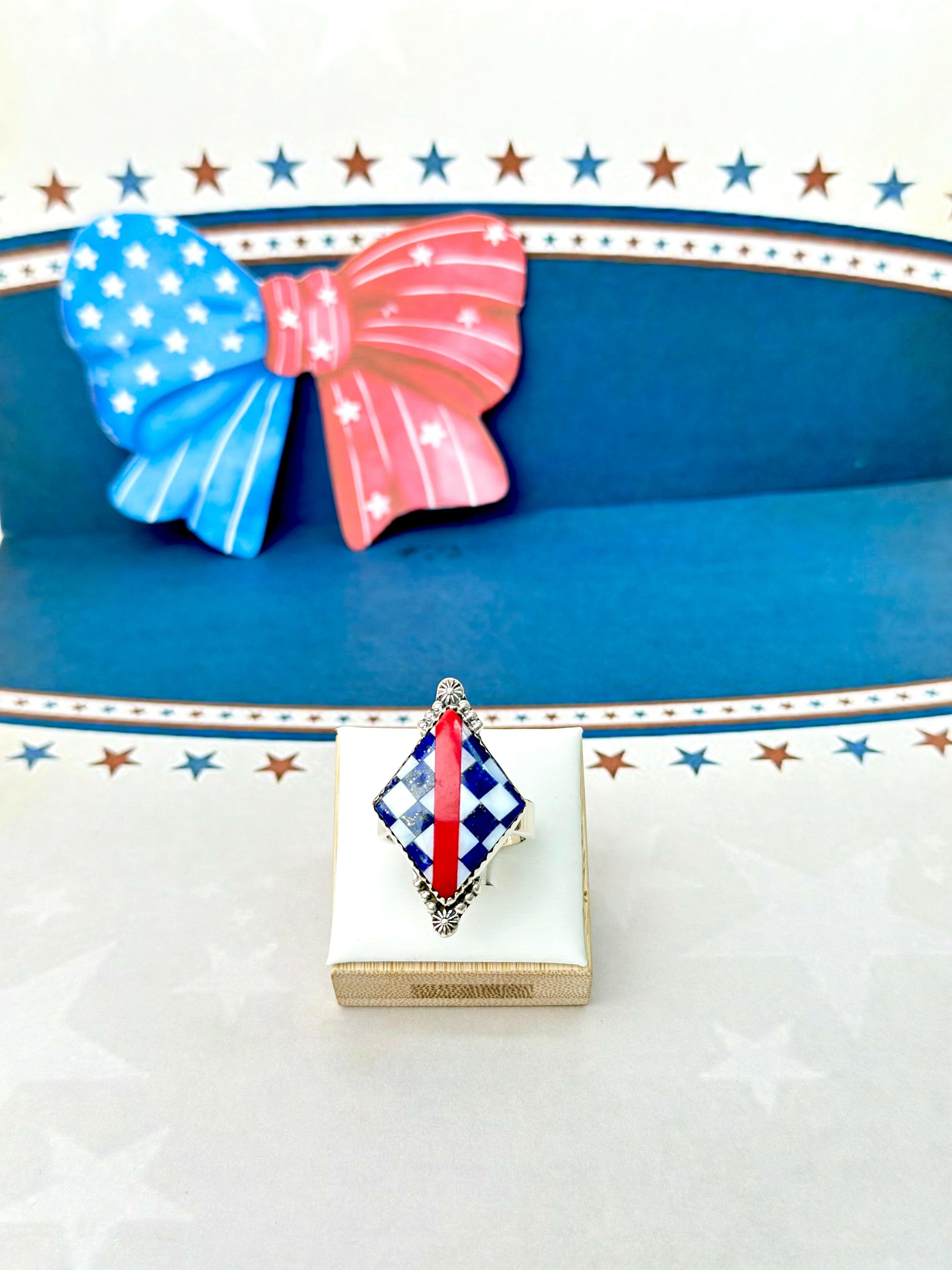Star-Spangled Stripes Rings-Rings-Krush Kandy, Women's Online Fashion Boutique Located in Phoenix, Arizona (Scottsdale Area)