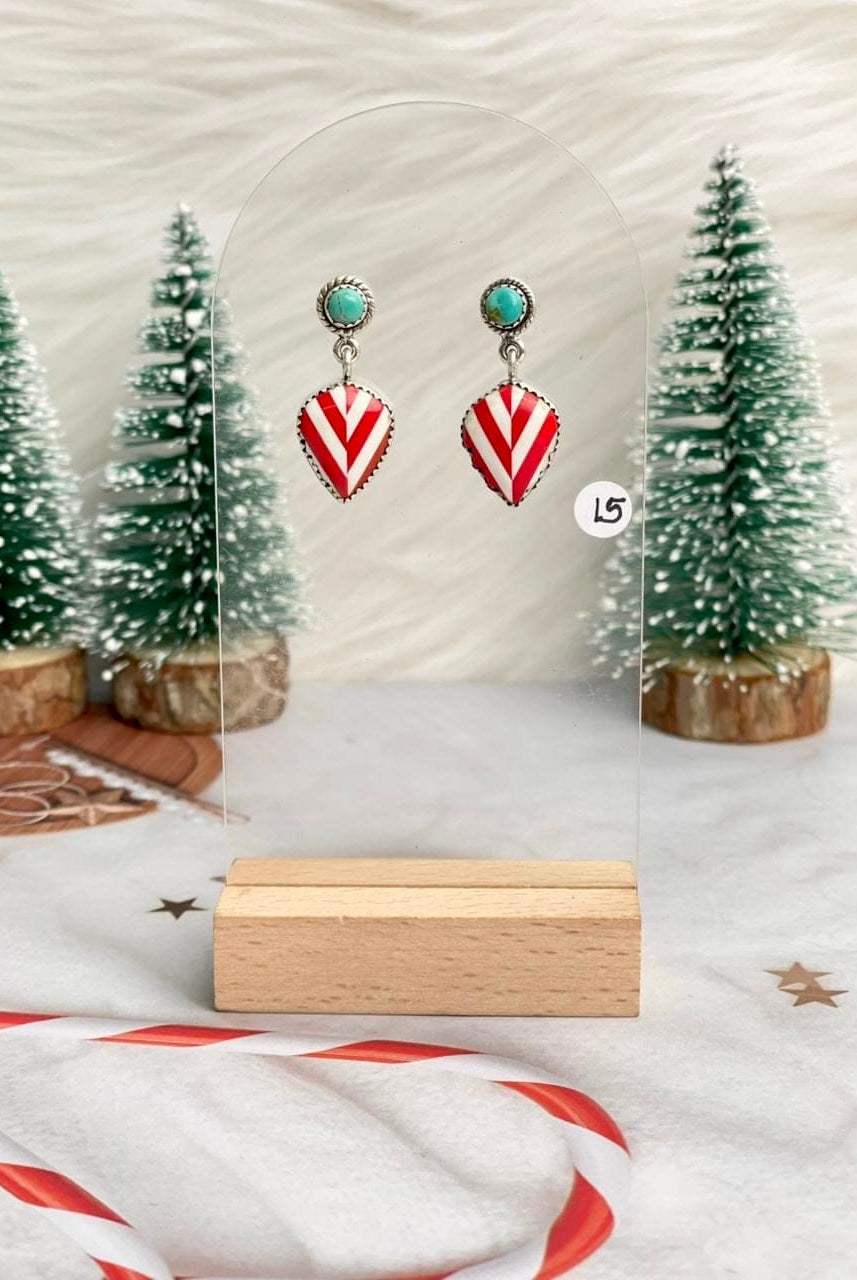 Holly Jolly Red & White Christmas Earrings-Earrings-Krush Kandy, Women's Online Fashion Boutique Located in Phoenix, Arizona (Scottsdale Area)