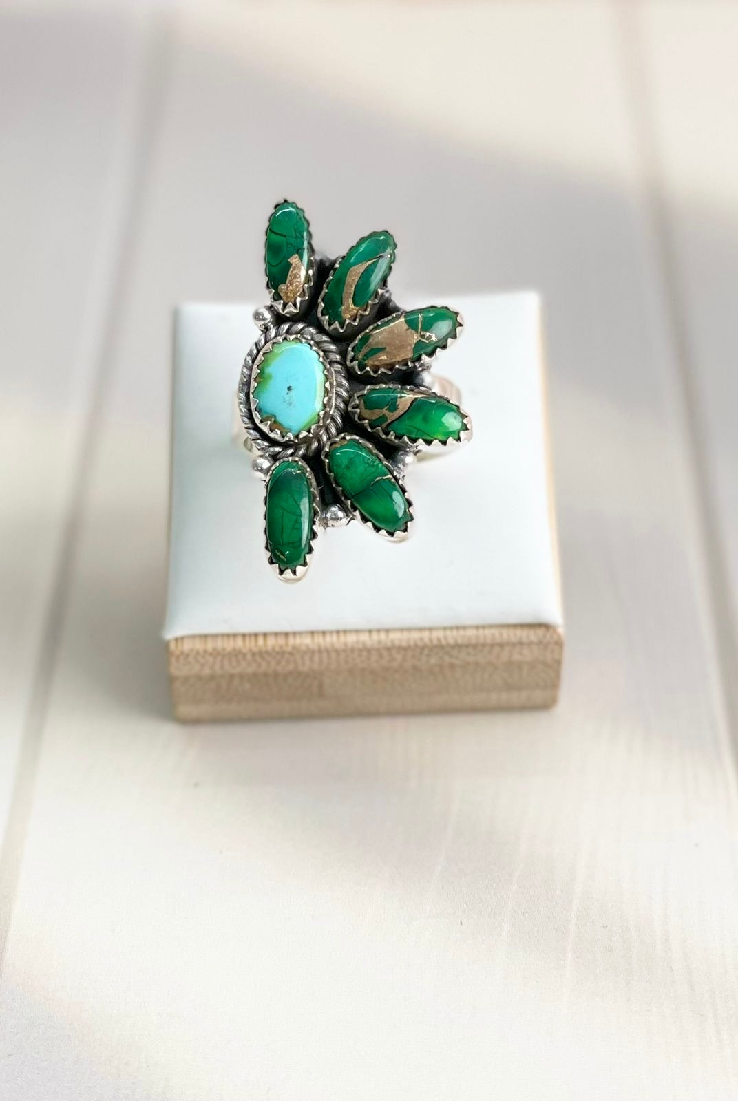Irish Green Dahlia & Sonoran One of a Kind Boho Rings-Rings-Krush Kandy, Women's Online Fashion Boutique Located in Phoenix, Arizona (Scottsdale Area)