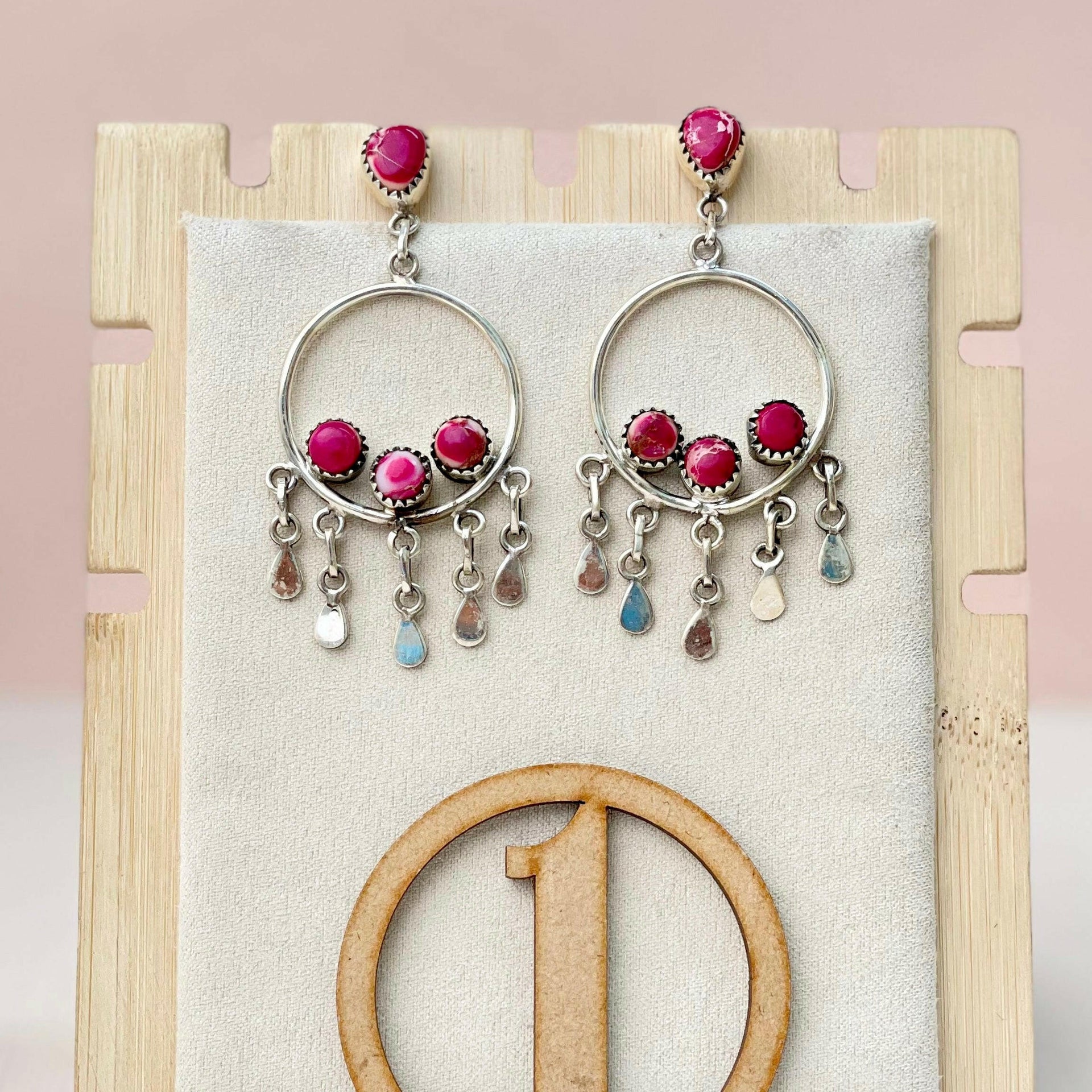 Desert Jasper Boho Fringe Hoops-Earrings-Krush Kandy, Women's Online Fashion Boutique Located in Phoenix, Arizona (Scottsdale Area)