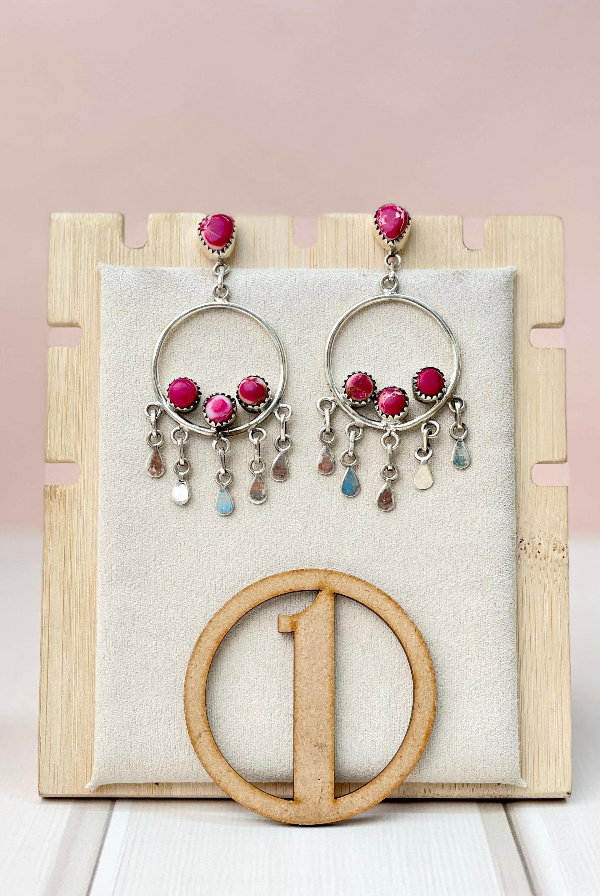 Desert Jasper Boho Fringe Hoops-Earrings-Krush Kandy, Women's Online Fashion Boutique Located in Phoenix, Arizona (Scottsdale Area)