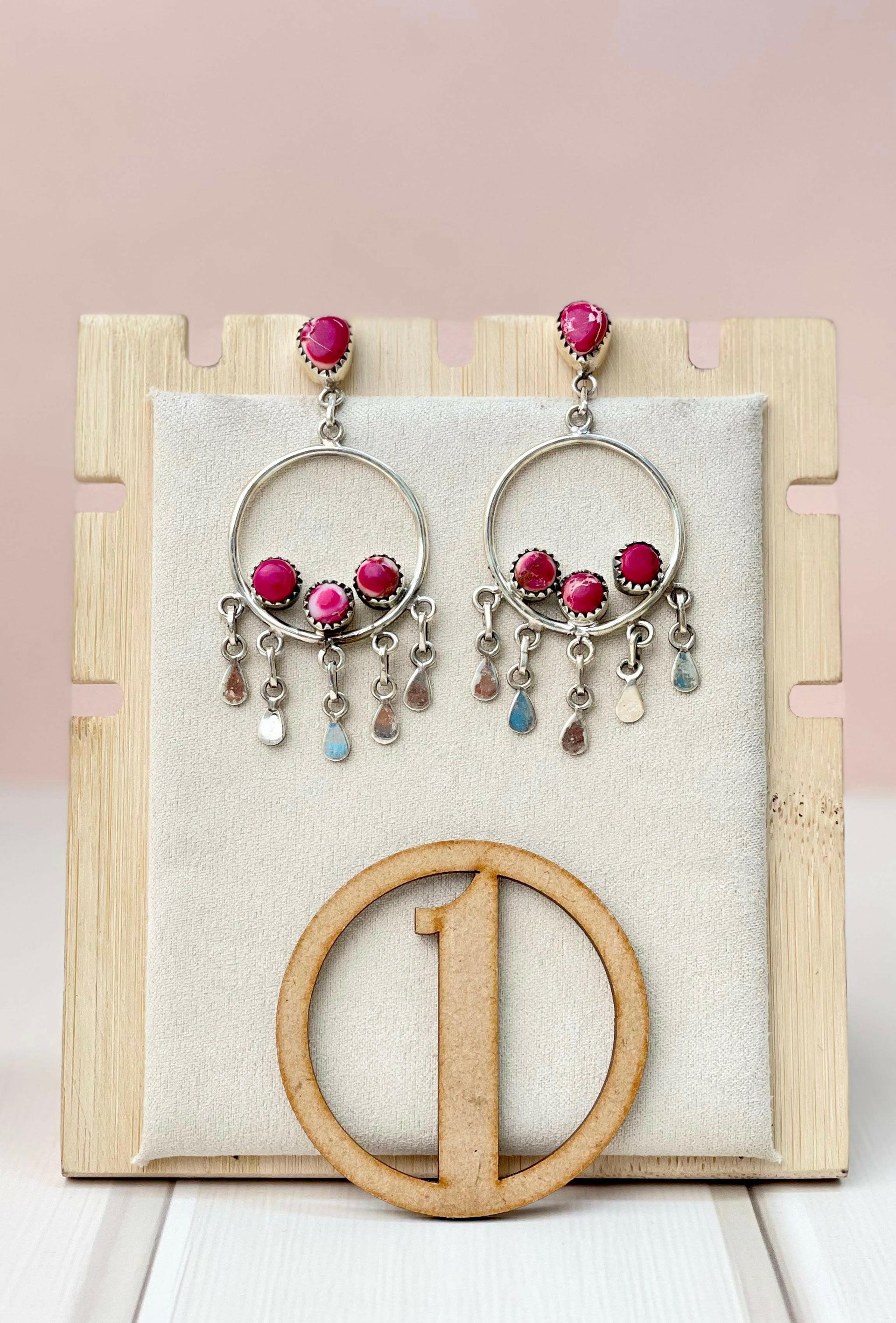 Desert Jasper Boho Fringe Hoops-Earrings-Krush Kandy, Women's Online Fashion Boutique Located in Phoenix, Arizona (Scottsdale Area)
