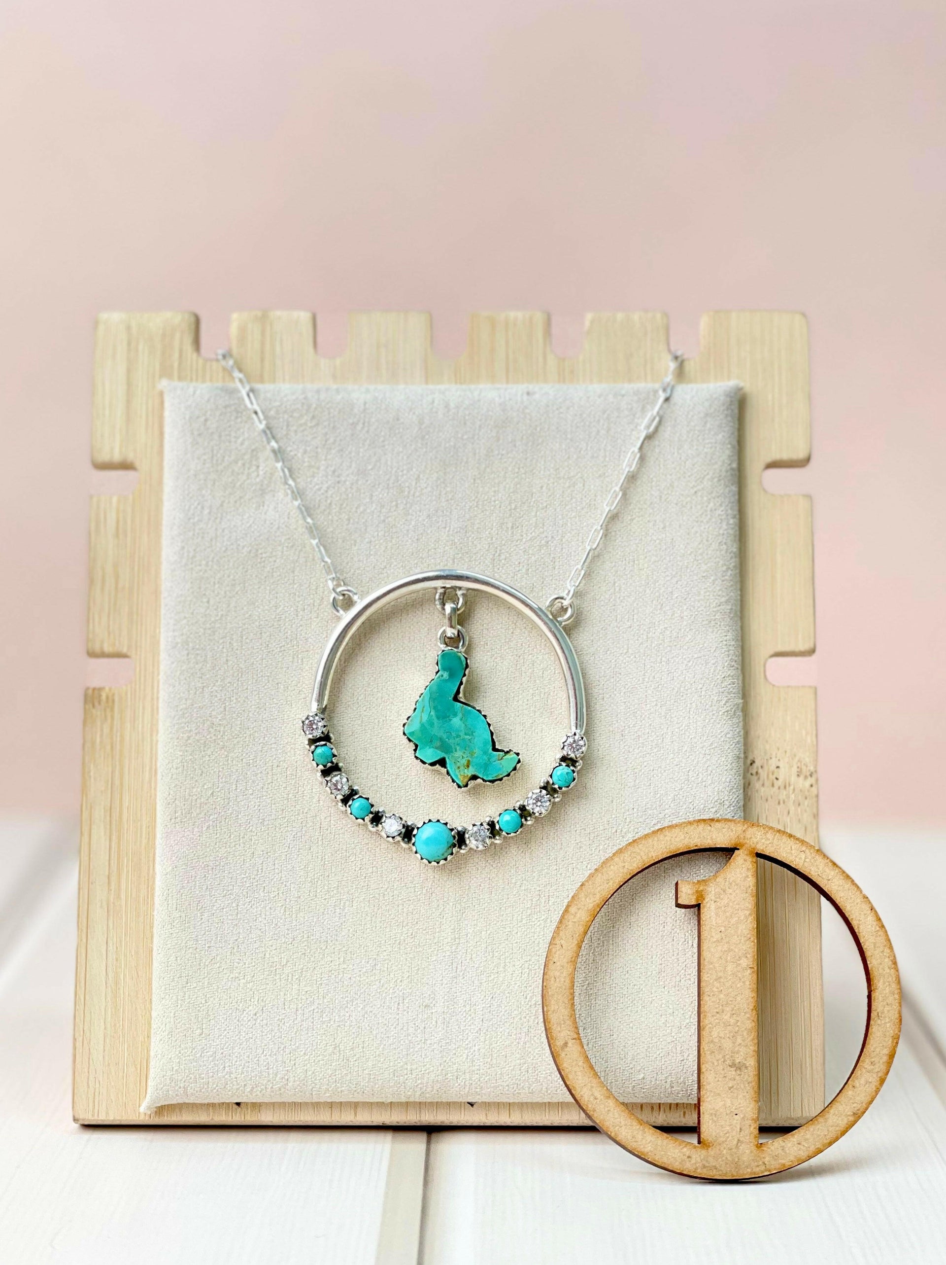 Dino in the Wild Circle Chain Pendant-Necklaces-Krush Kandy, Women's Online Fashion Boutique Located in Phoenix, Arizona (Scottsdale Area)