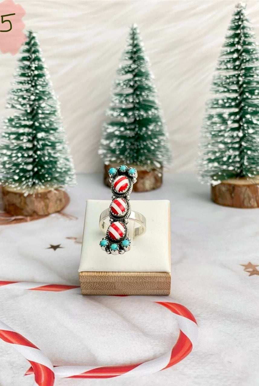 Holly Jolly Red & White Christmas Rings-Rings-Krush Kandy, Women's Online Fashion Boutique Located in Phoenix, Arizona (Scottsdale Area)