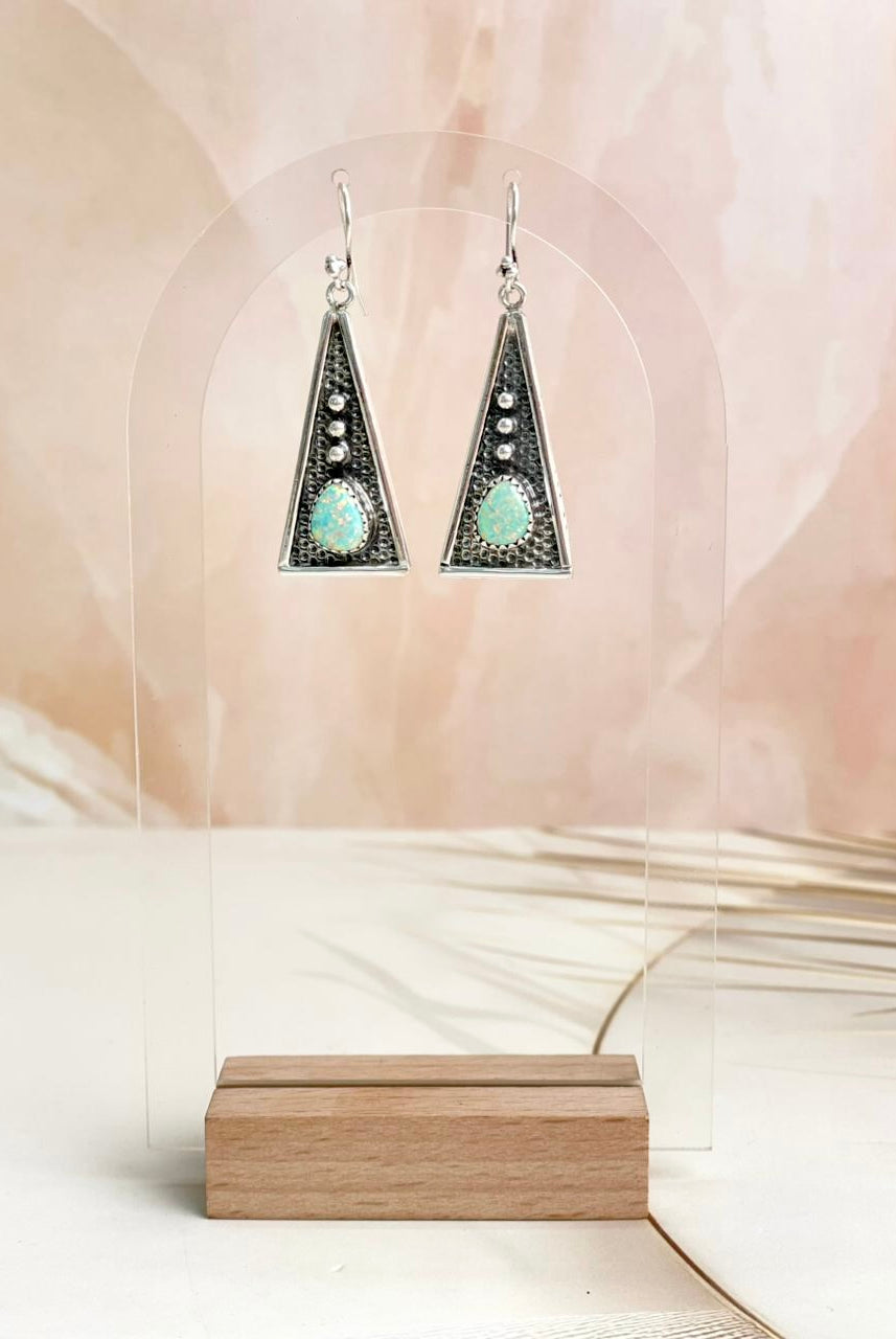 Boho Stamped Triangle Multi Earrings-Earrings-Krush Kandy, Women's Online Fashion Boutique Located in Phoenix, Arizona (Scottsdale Area)