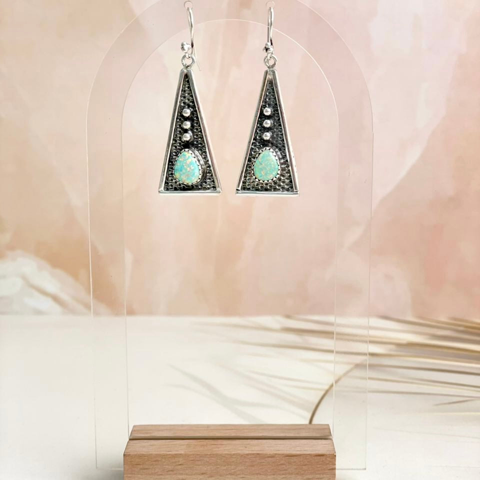 Boho Stamped Triangle Multi Earrings-Earrings-Krush Kandy, Women's Online Fashion Boutique Located in Phoenix, Arizona (Scottsdale Area)