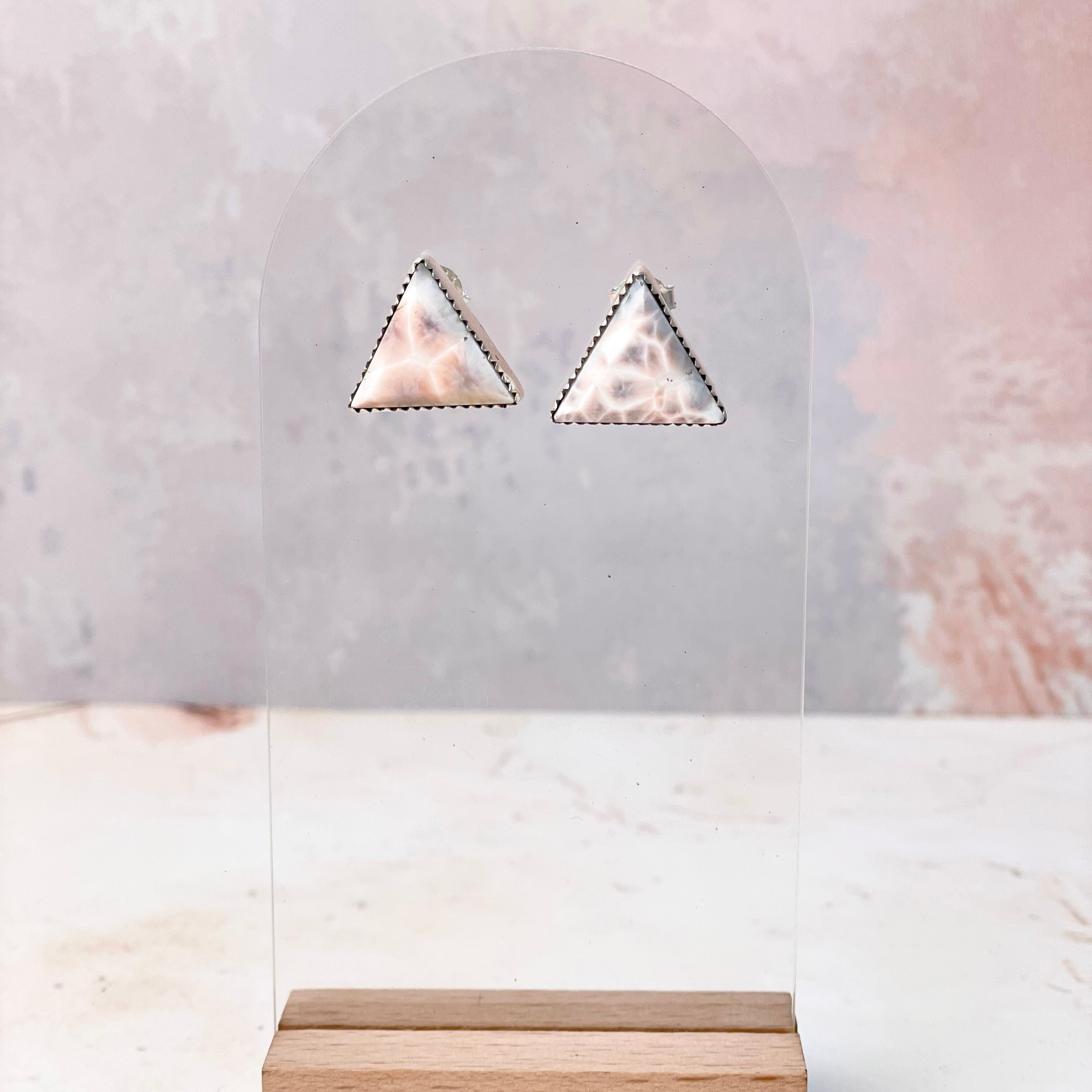 Tiffany's Triangle Single Stone Studs-Earrings-Krush Kandy, Women's Online Fashion Boutique Located in Phoenix, Arizona (Scottsdale Area)