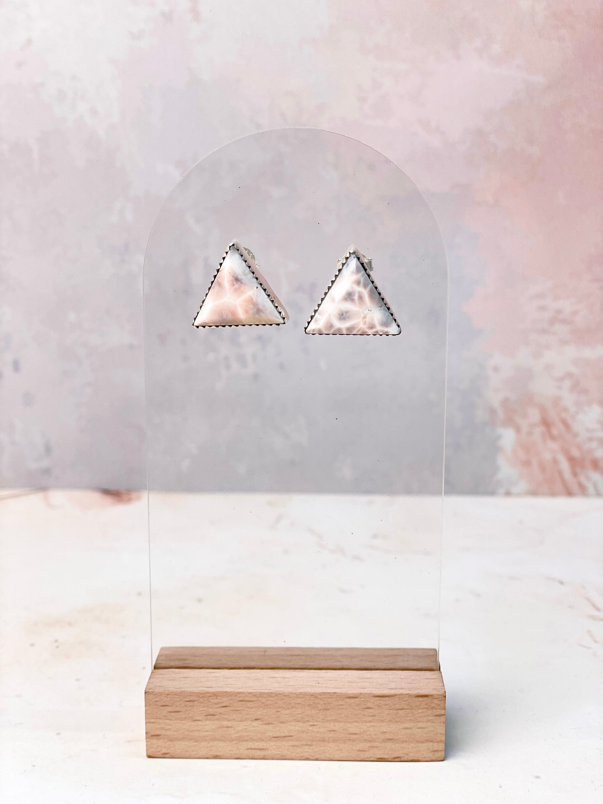 Tiffany's Triangle Single Stone Studs-Earrings-Krush Kandy, Women's Online Fashion Boutique Located in Phoenix, Arizona (Scottsdale Area)