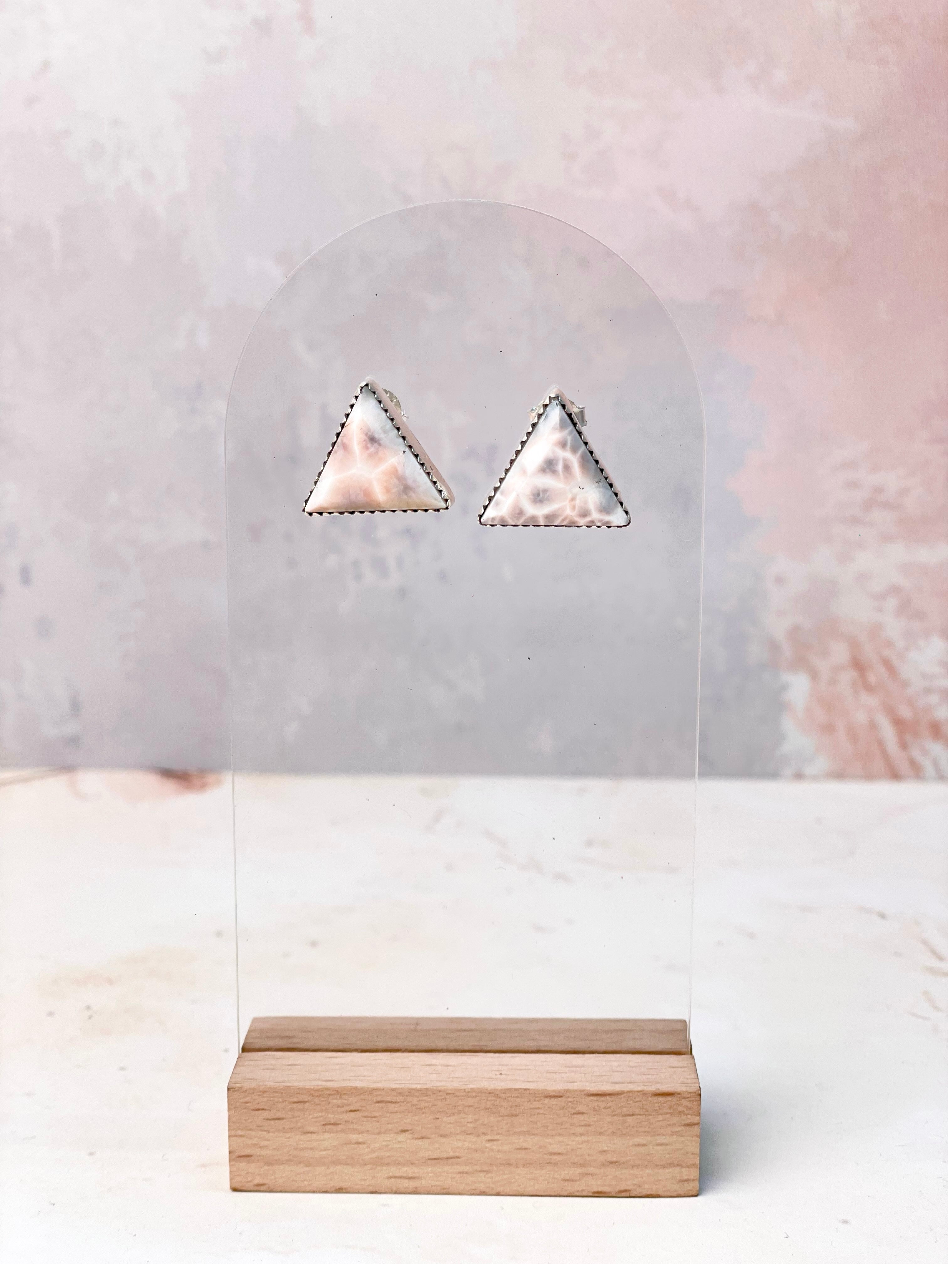 Tiffany's Triangle Single Stone Studs-Earrings-Krush Kandy, Women's Online Fashion Boutique Located in Phoenix, Arizona (Scottsdale Area)