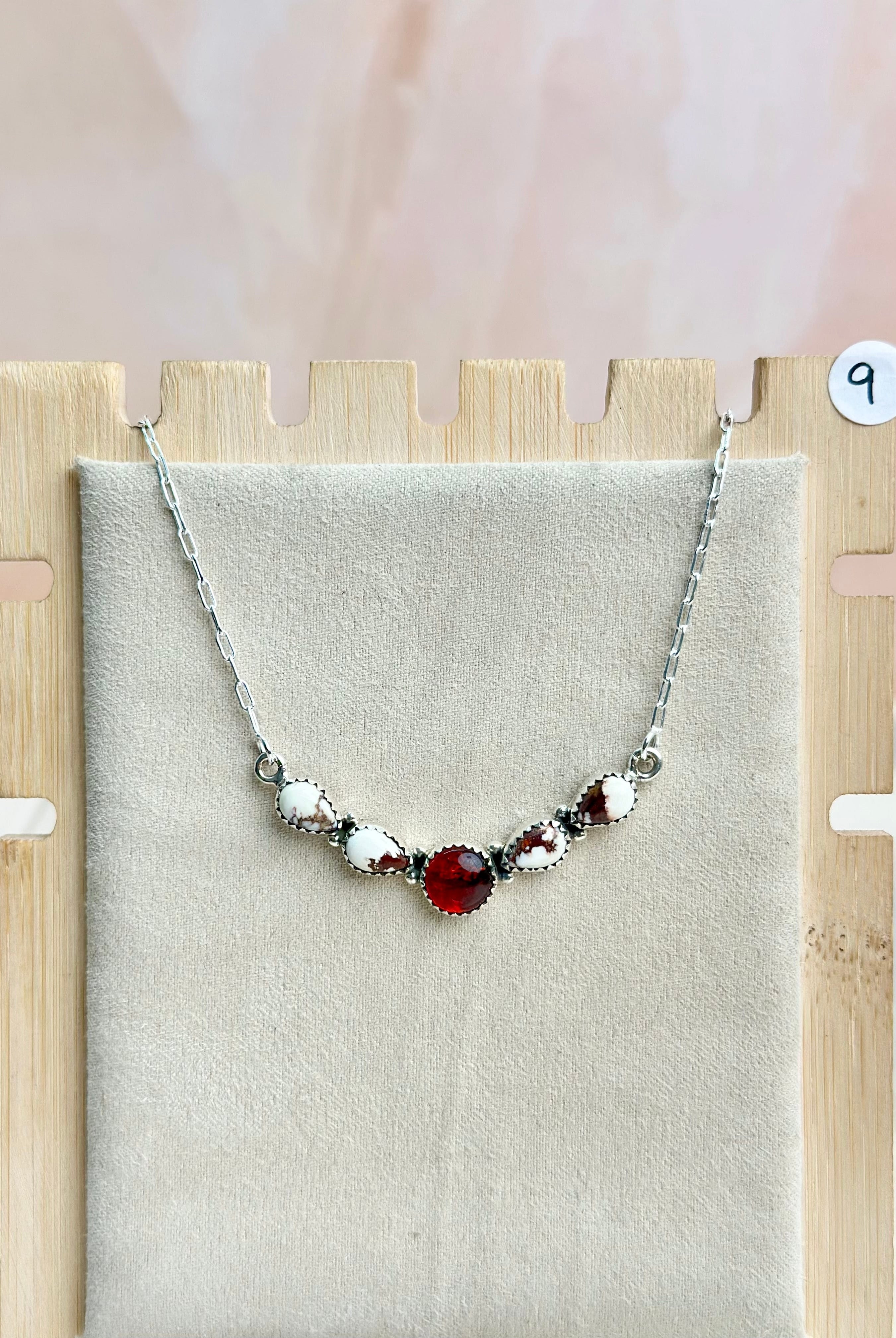 Amber, Turquoise & Crystal Dainty Necklace-Necklaces-Krush Kandy, Women's Online Fashion Boutique Located in Phoenix, Arizona (Scottsdale Area)