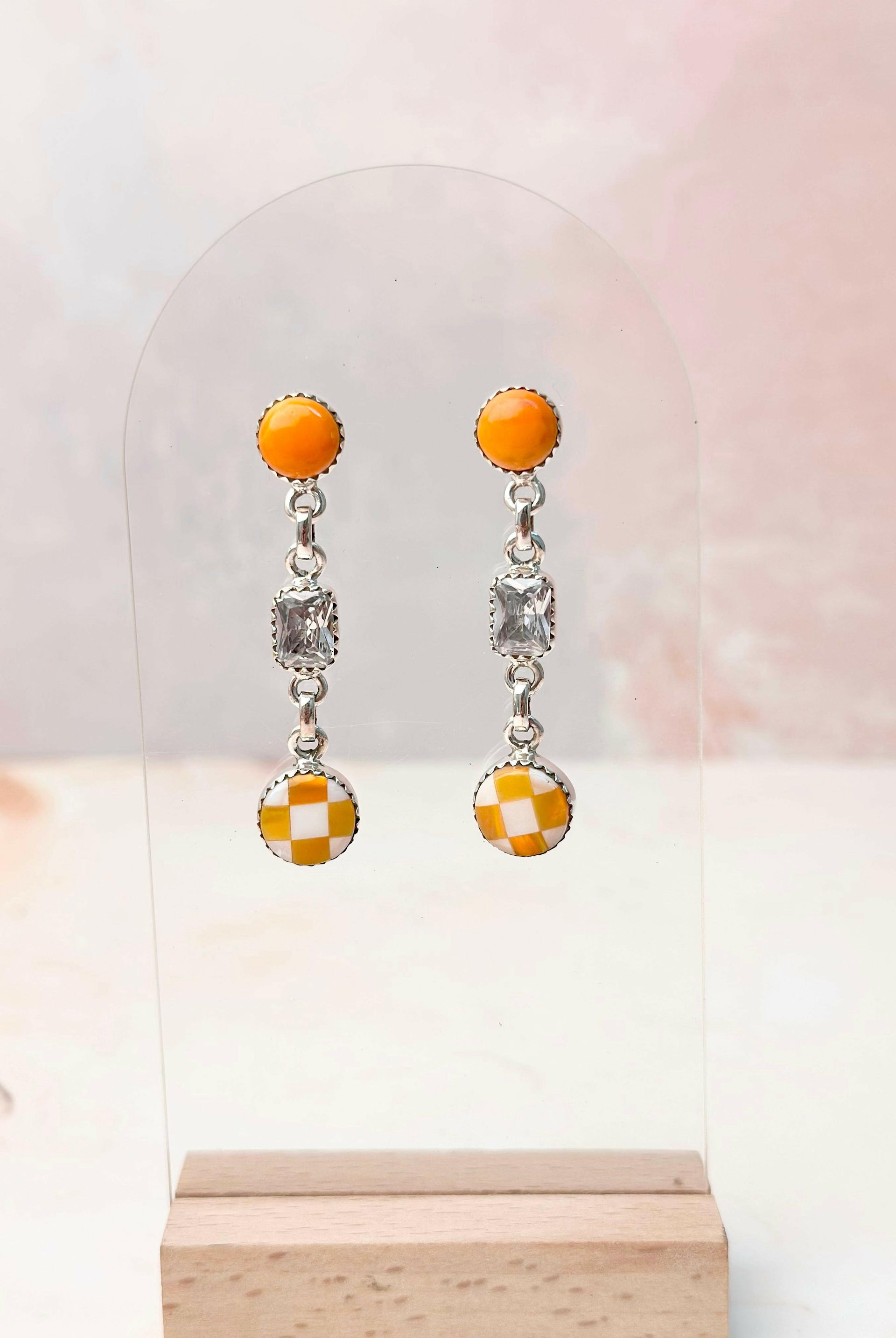 Tangerine Crystal Martini Rosarita Earrings-Earrings-Krush Kandy, Women's Online Fashion Boutique Located in Phoenix, Arizona (Scottsdale Area)