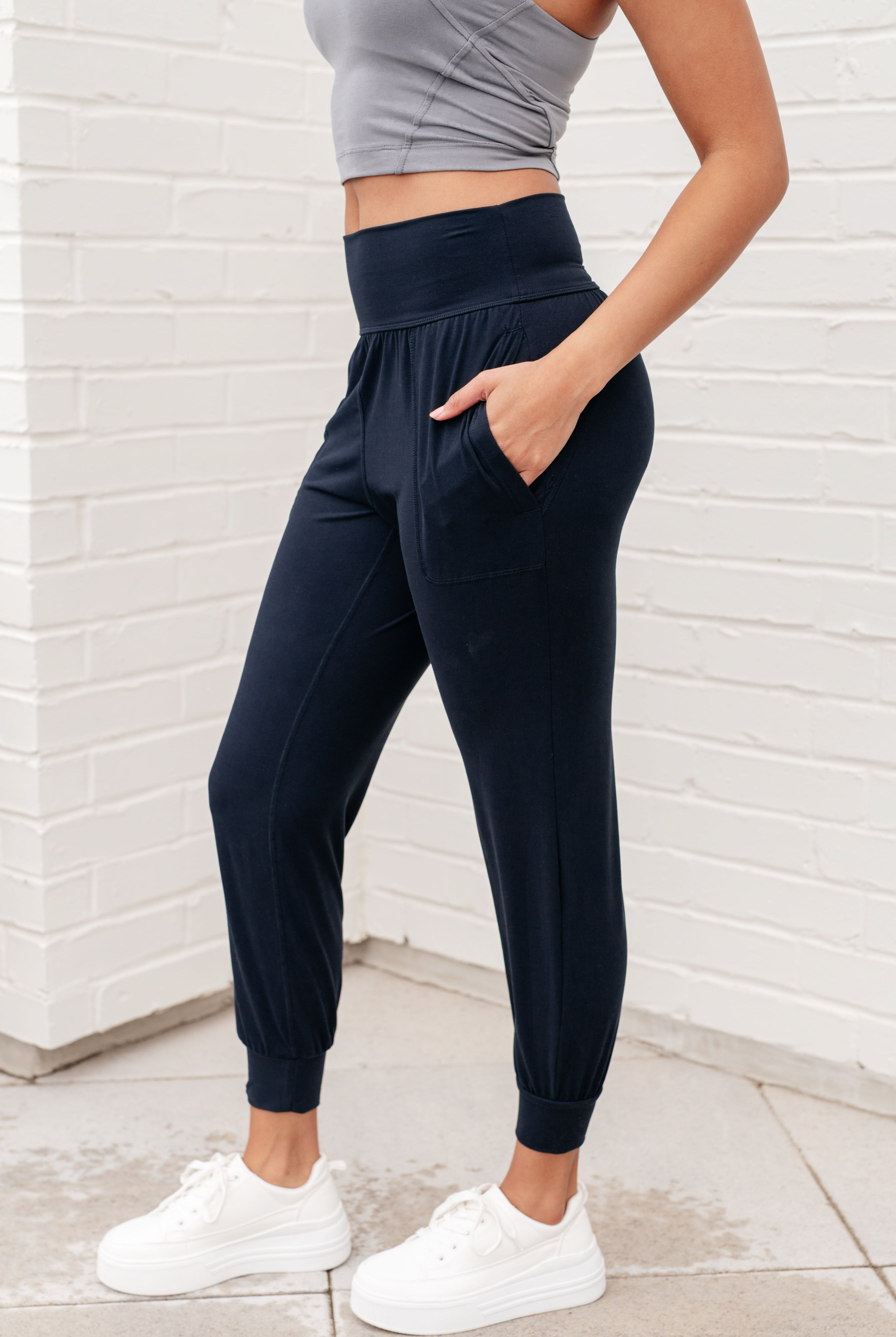 Always Accelerating Joggers in Nocturnal Navy-Joggers-Krush Kandy, Women's Online Fashion Boutique Located in Phoenix, Arizona (Scottsdale Area)