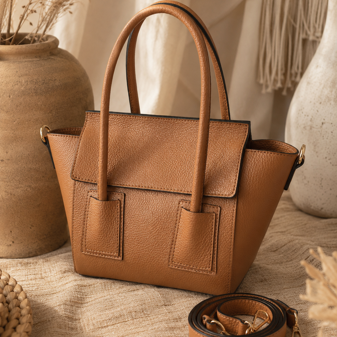 Angelina - Genuine Leather Tote Bag