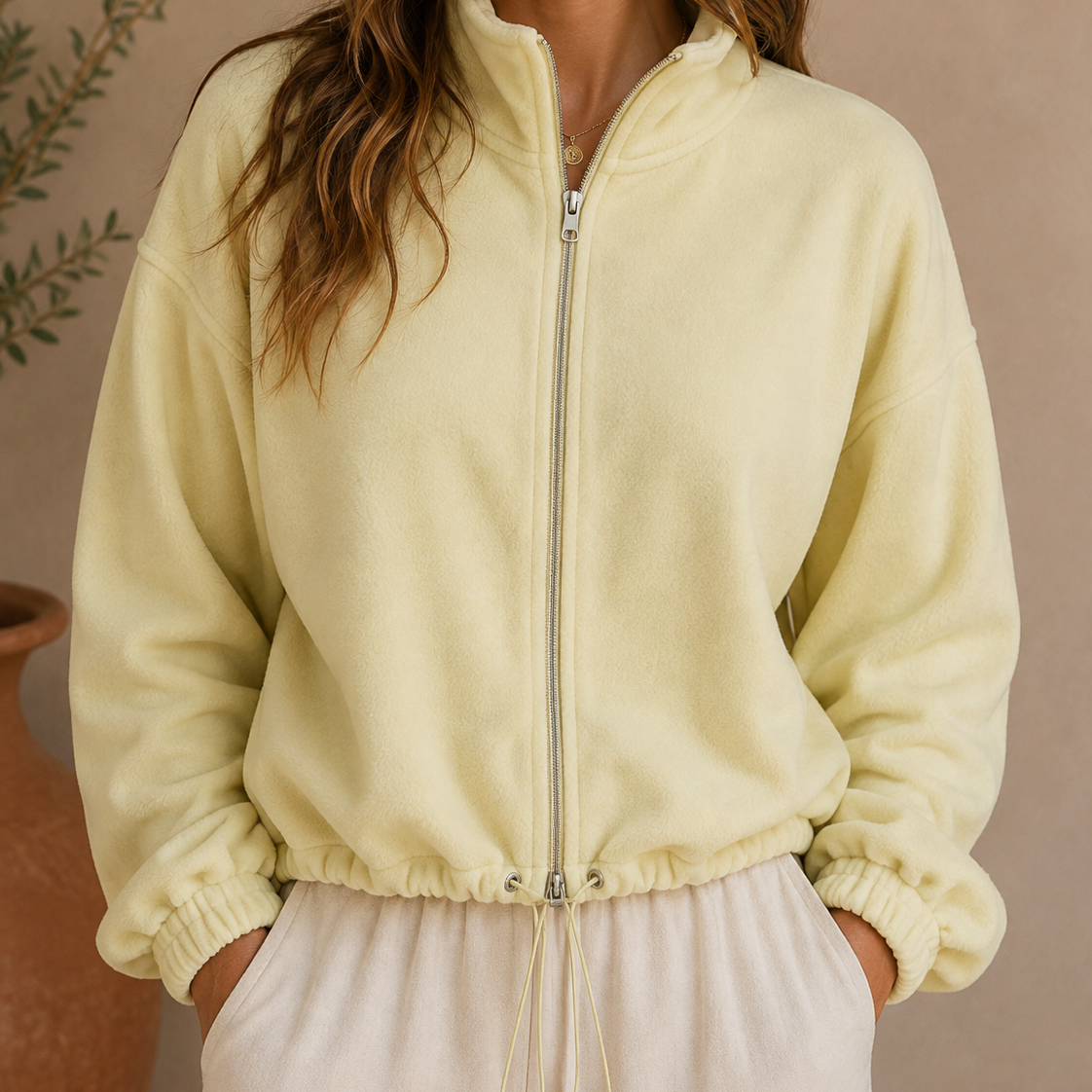 Aurielle Soft Sculpt Zip Pullover