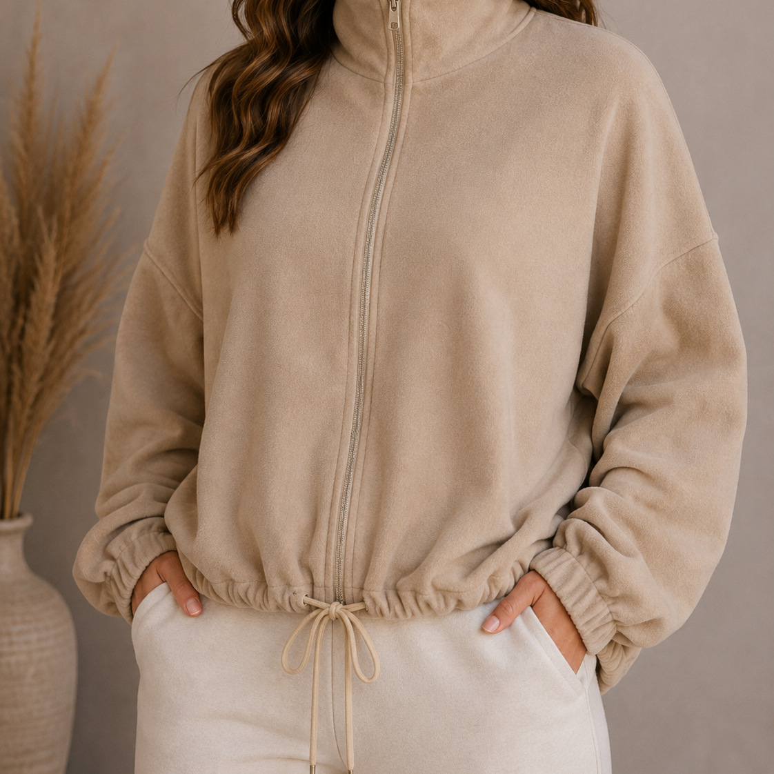 Aurielle Soft Sculpt Zip Pullover