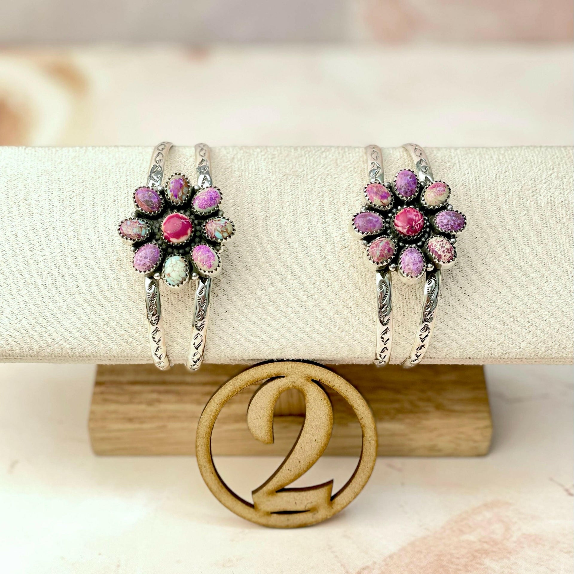 Desert Jasper Daisy Stone Cuffs-Bracelets-Krush Kandy, Women's Online Fashion Boutique Located in Phoenix, Arizona (Scottsdale Area)