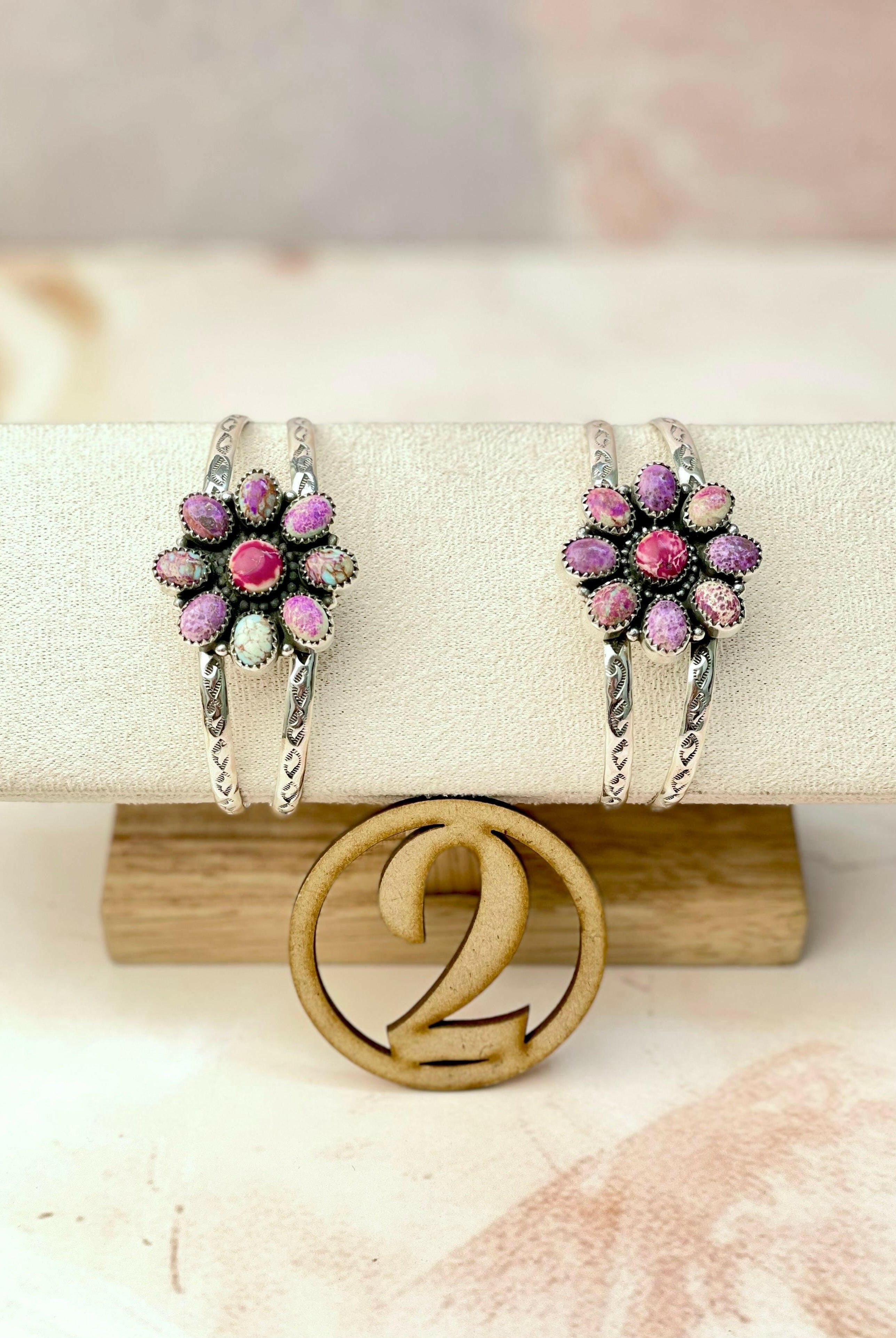 Desert Jasper Daisy Stone Cuffs-Bracelets-Krush Kandy, Women's Online Fashion Boutique Located in Phoenix, Arizona (Scottsdale Area)