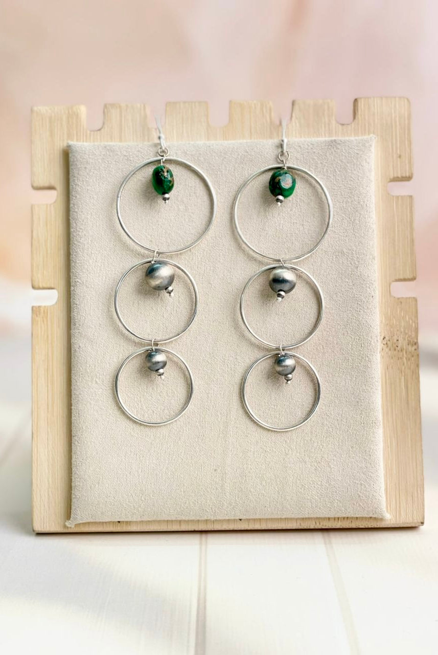 Desert Pearl Dahlia Hoops Earrings-Earrings-Krush Kandy, Women's Online Fashion Boutique Located in Phoenix, Arizona (Scottsdale Area)