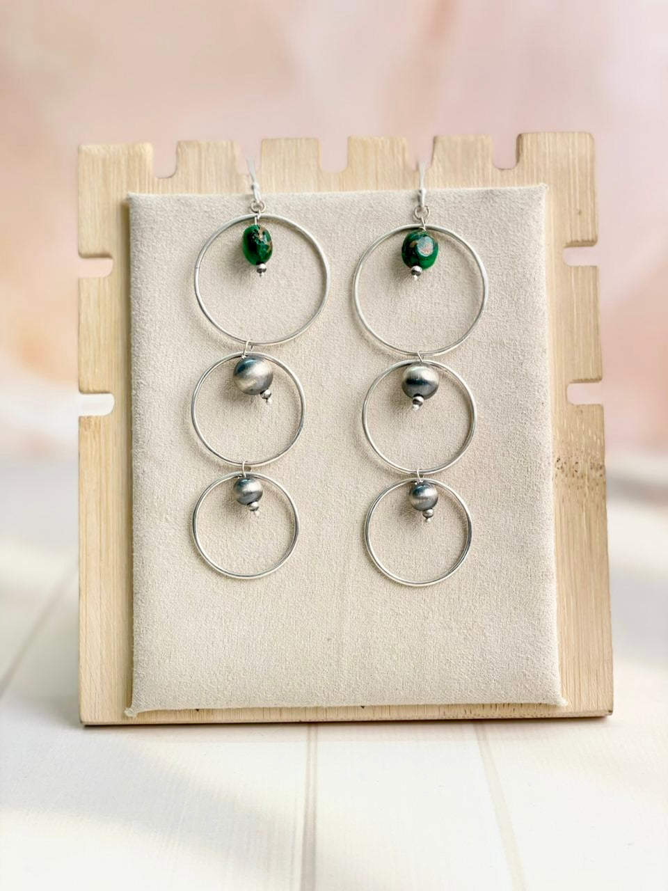 Desert Pearl Dahlia Hoops Earrings-Earrings-Krush Kandy, Women's Online Fashion Boutique Located in Phoenix, Arizona (Scottsdale Area)
