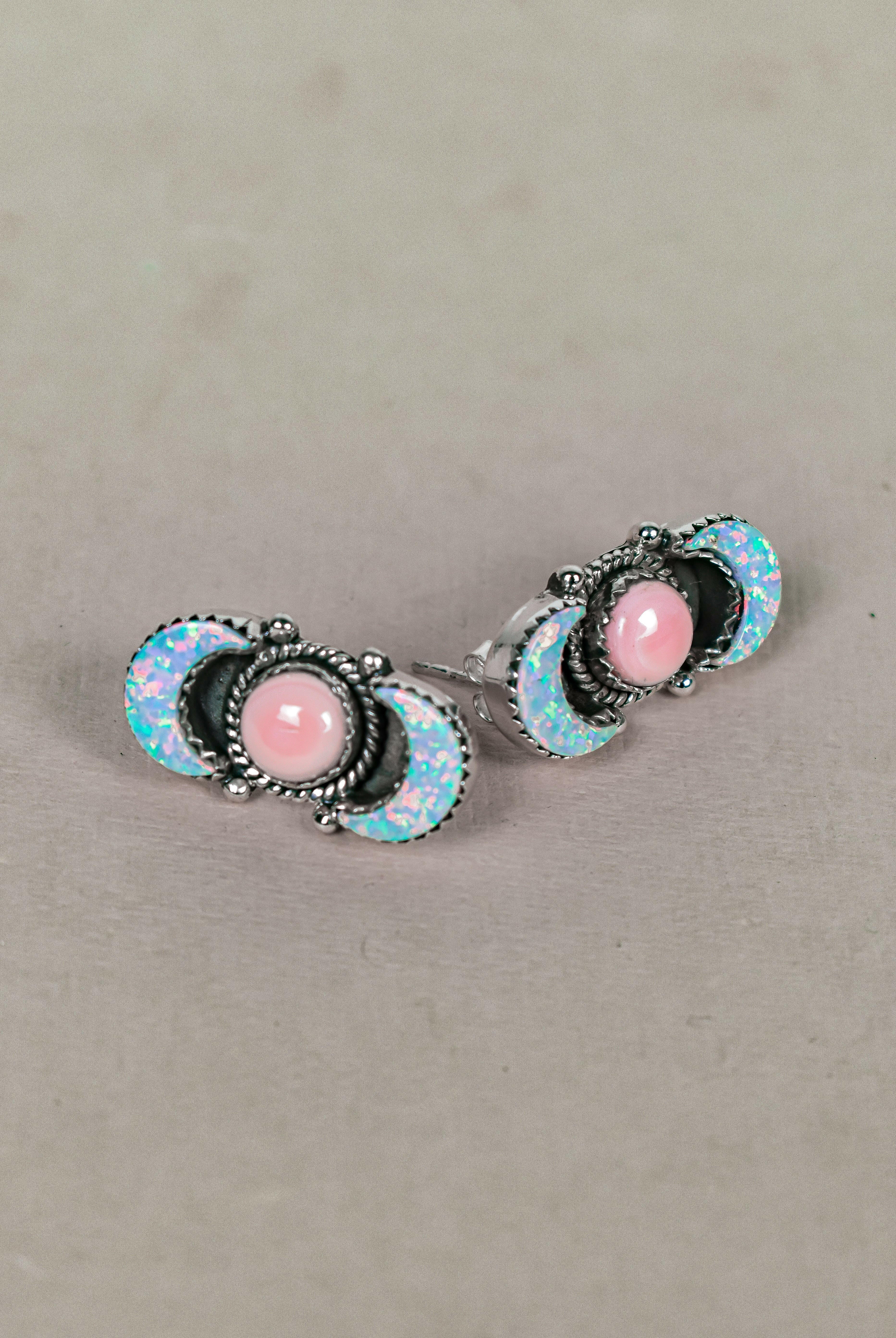 Lunar Crescent Sterling Silver Earring-Stud Earrings-Krush Kandy, Women's Online Fashion Boutique Located in Phoenix, Arizona (Scottsdale Area)