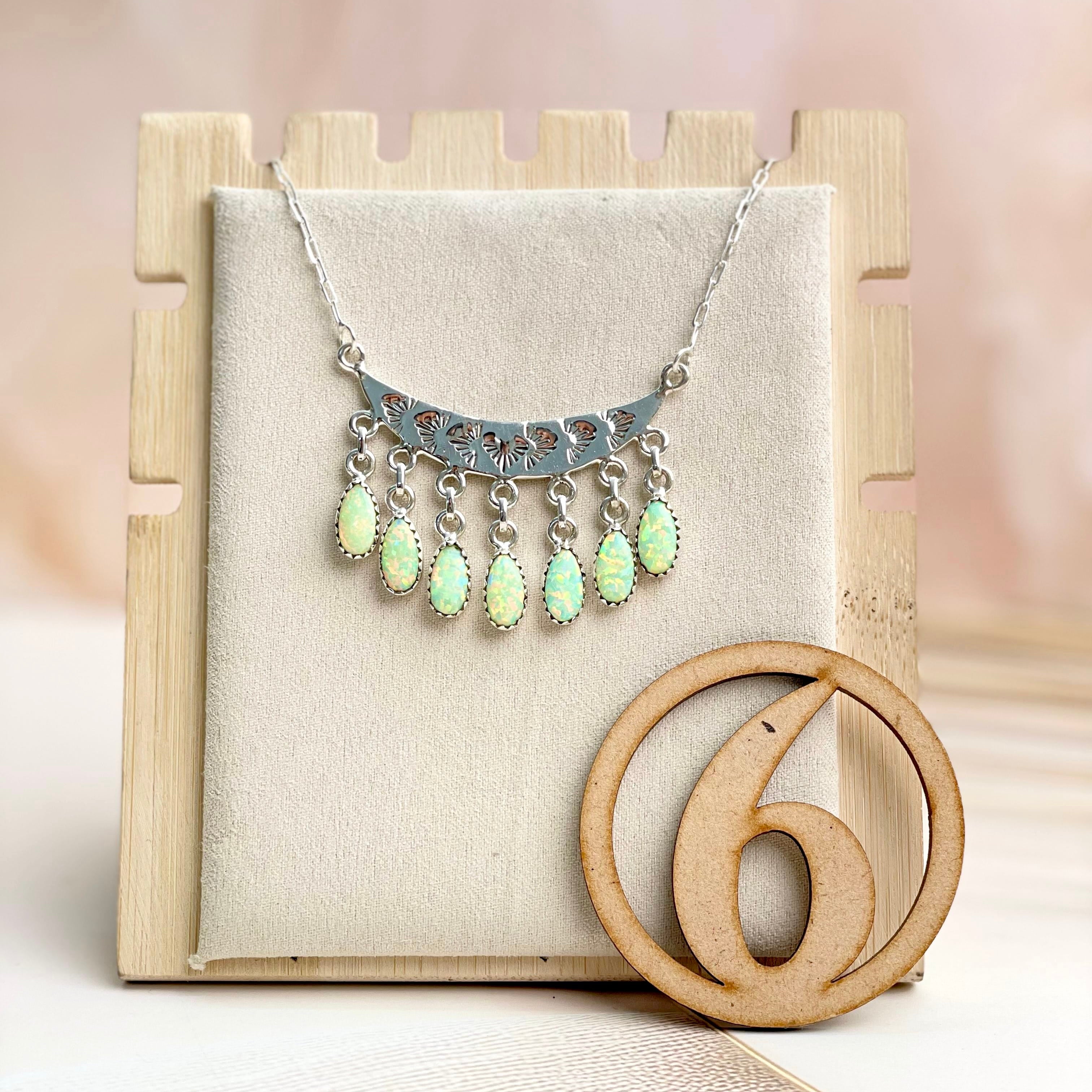 Boho Opal Tassels Necklace Sno 16-Necklaces-Krush Kandy, Women's Online Fashion Boutique Located in Phoenix, Arizona (Scottsdale Area)