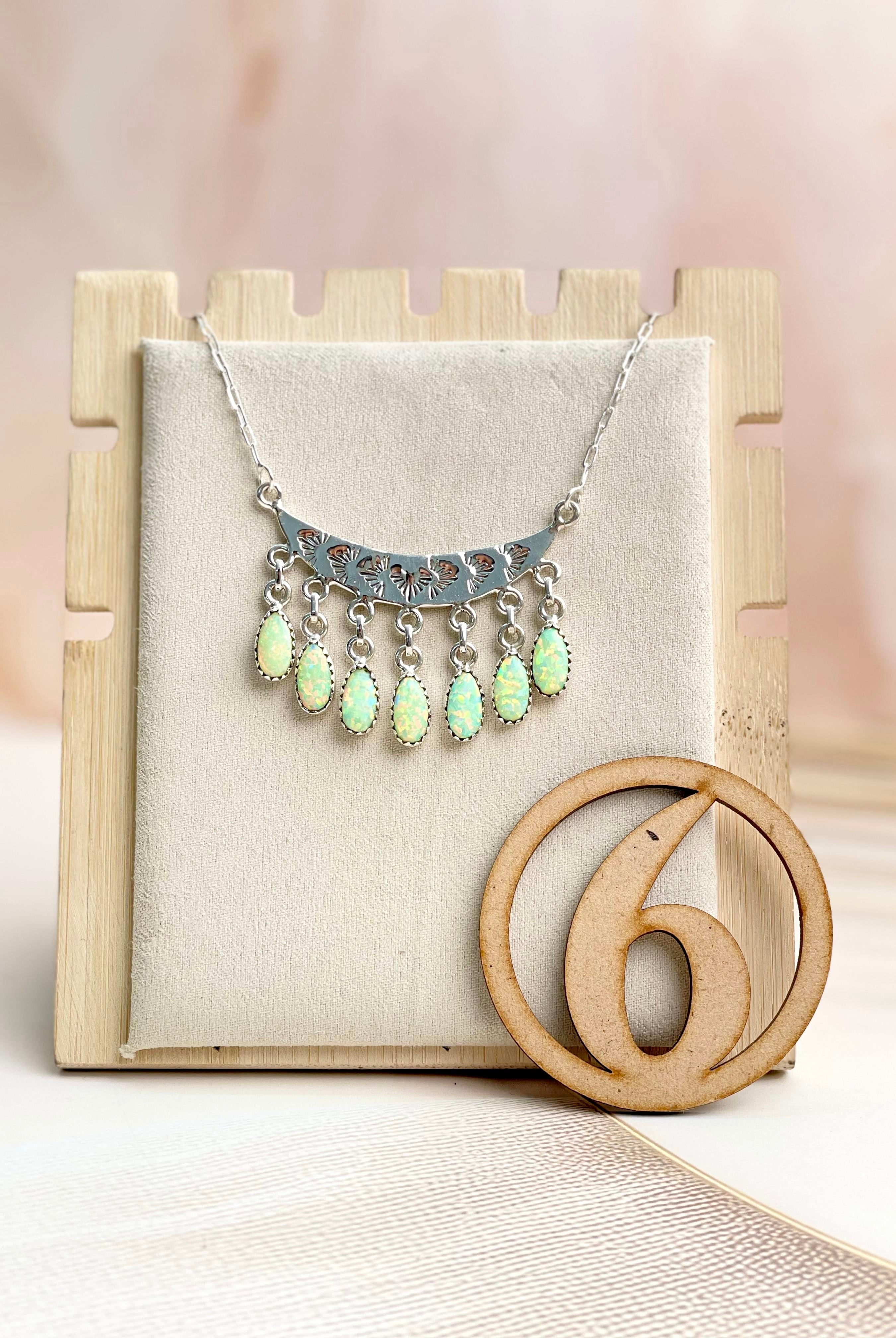 Boho Opal Tassels Necklace Sno 16-Necklaces-Krush Kandy, Women's Online Fashion Boutique Located in Phoenix, Arizona (Scottsdale Area)