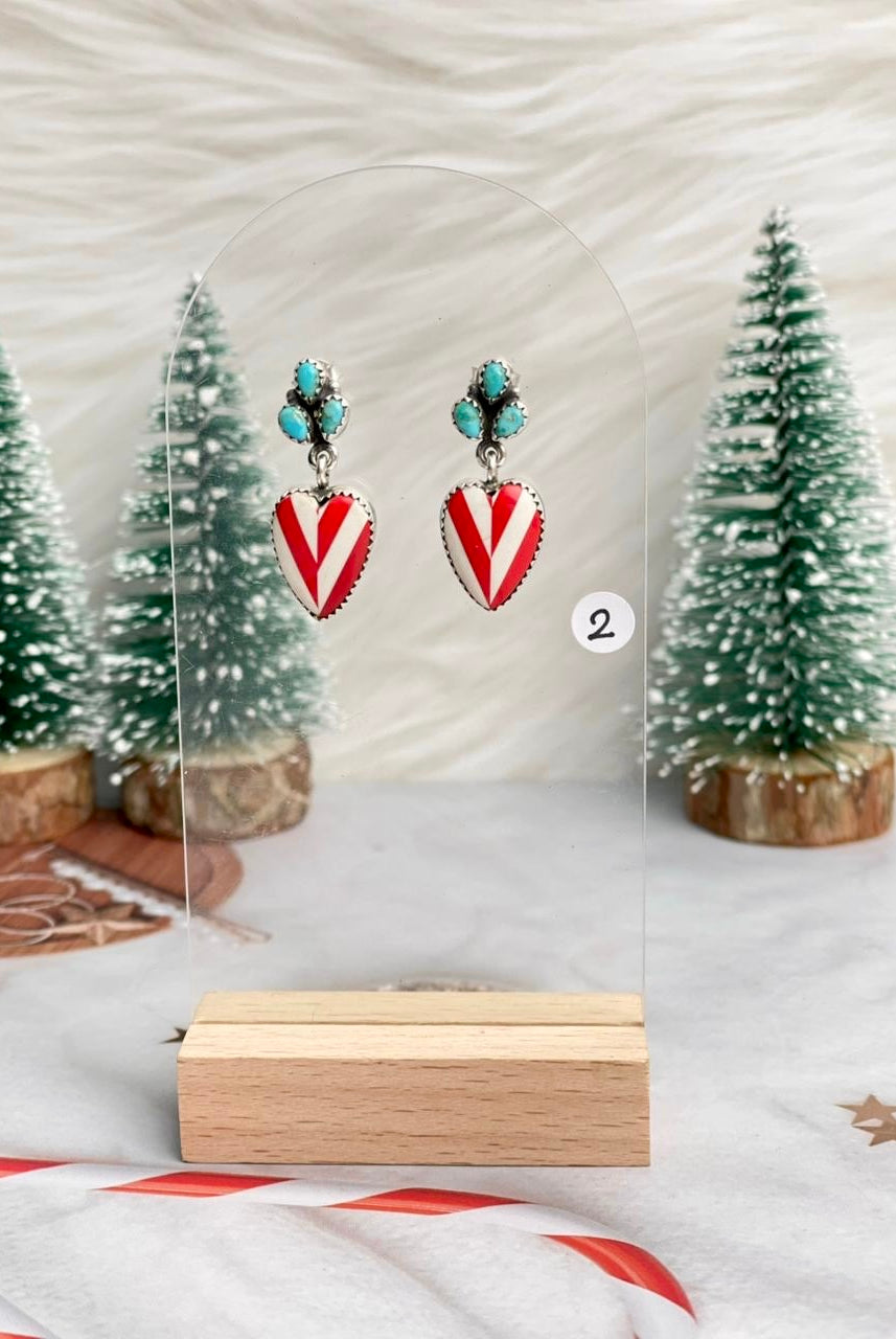 Holly Jolly Red & White Christmas Earrings-Earrings-Krush Kandy, Women's Online Fashion Boutique Located in Phoenix, Arizona (Scottsdale Area)