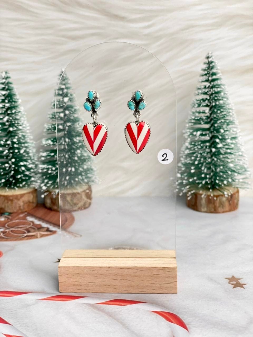 Holly Jolly Red & White Christmas Earrings-Earrings-Krush Kandy, Women's Online Fashion Boutique Located in Phoenix, Arizona (Scottsdale Area)